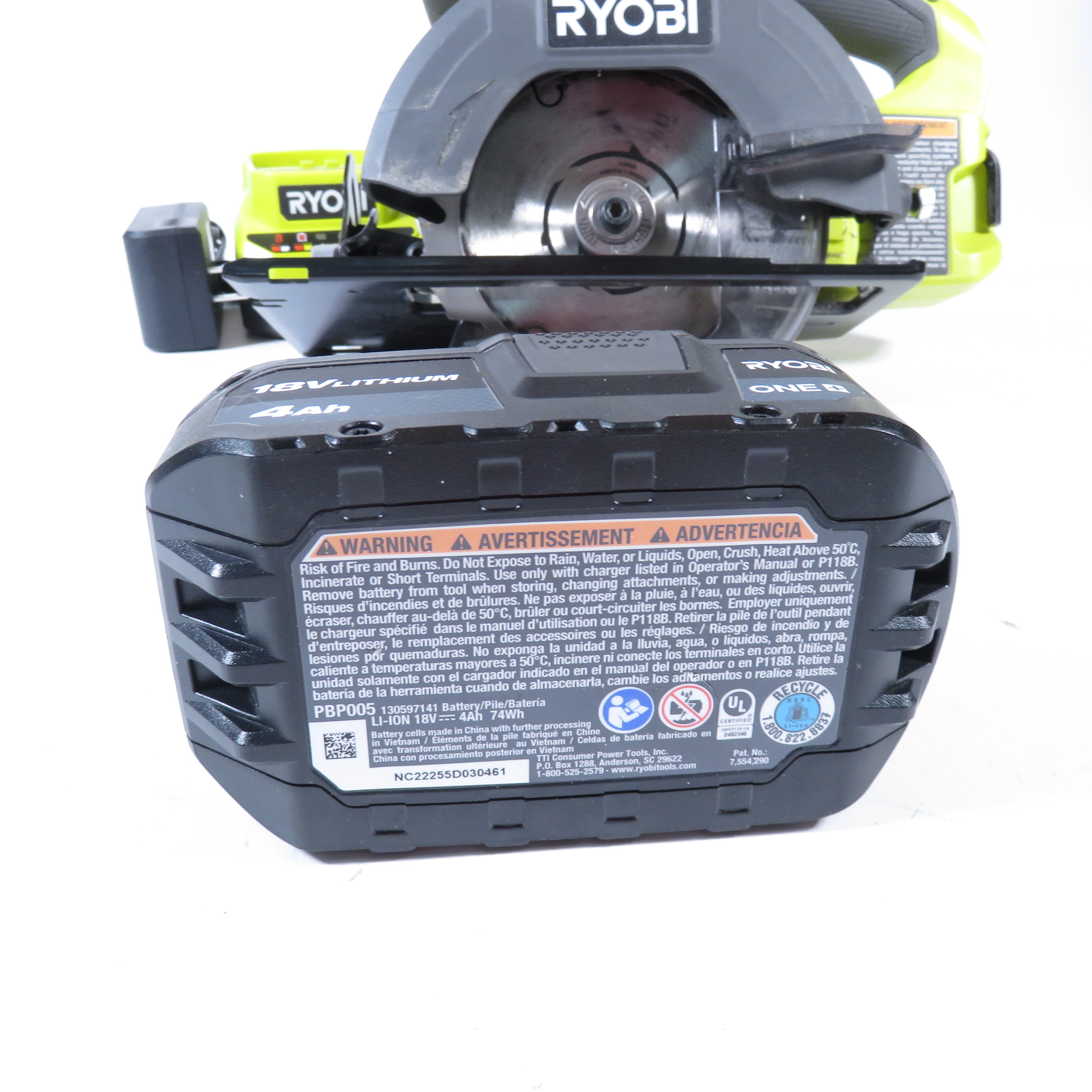 Ryobi PCL500 ONE+ 18-Volt Lithium-Ion Compact Cordless 5 1/2 in ...