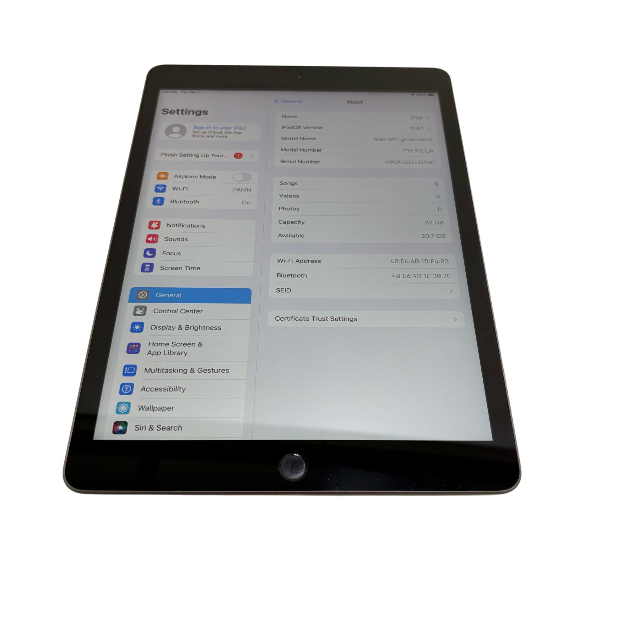 Apple iPad 8th shops Generation 32GB