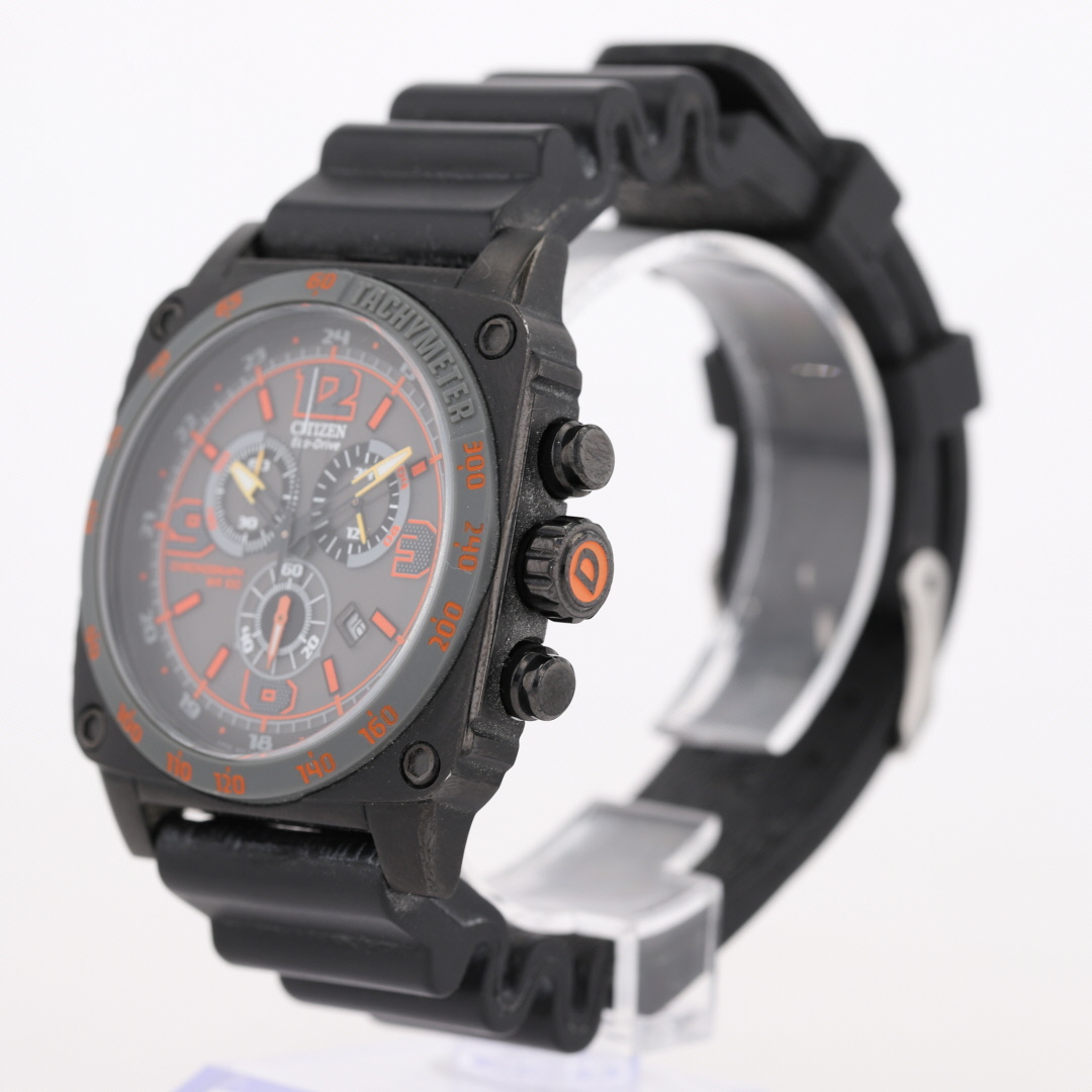 Citizen Multi-Function Display 43mm Gray Dial Rubber Strap Men's Wristwatch