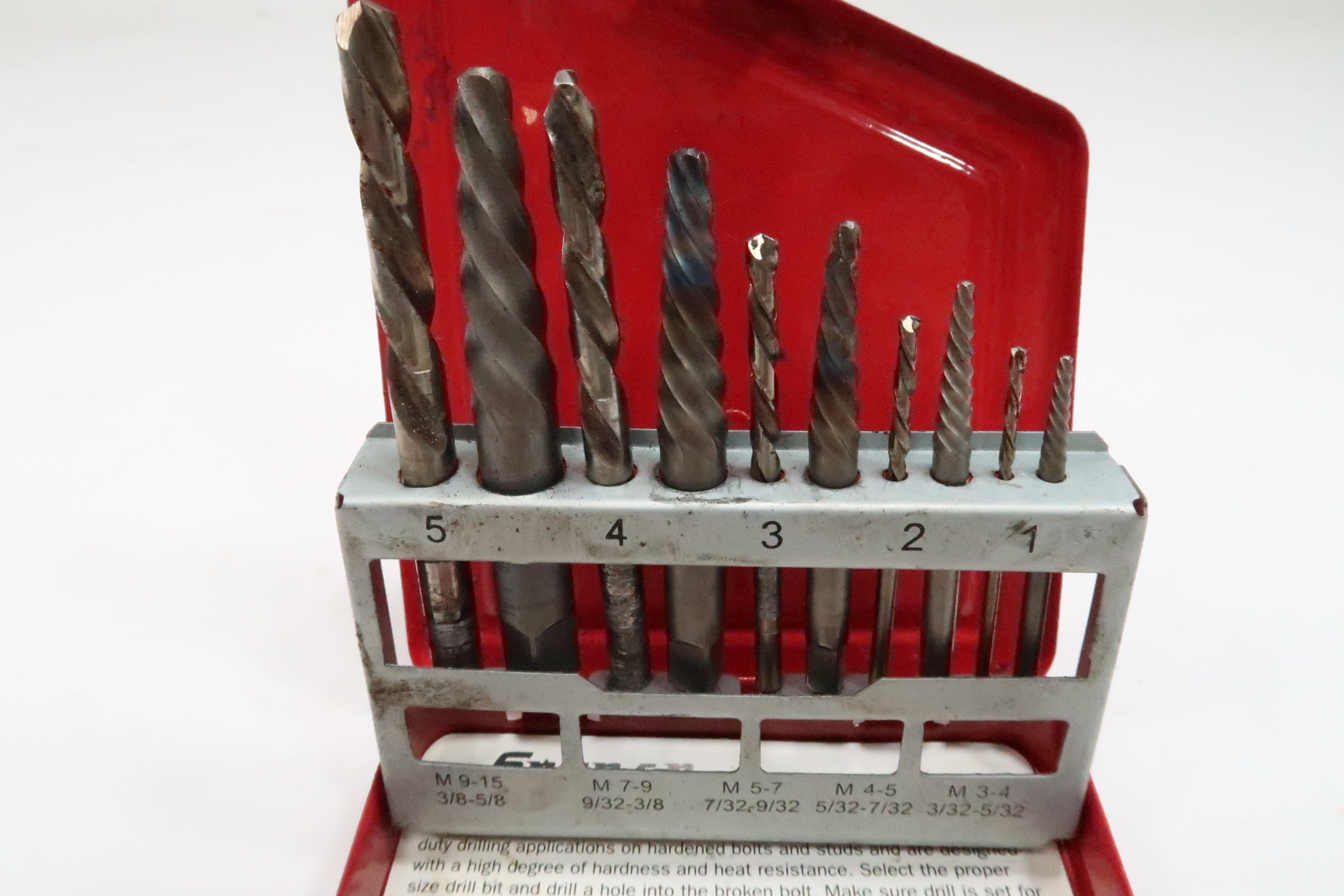 Snapon Tools EXDL10 10 pc Left Hand Cobalt Screw Extractor and Drill Bit Set