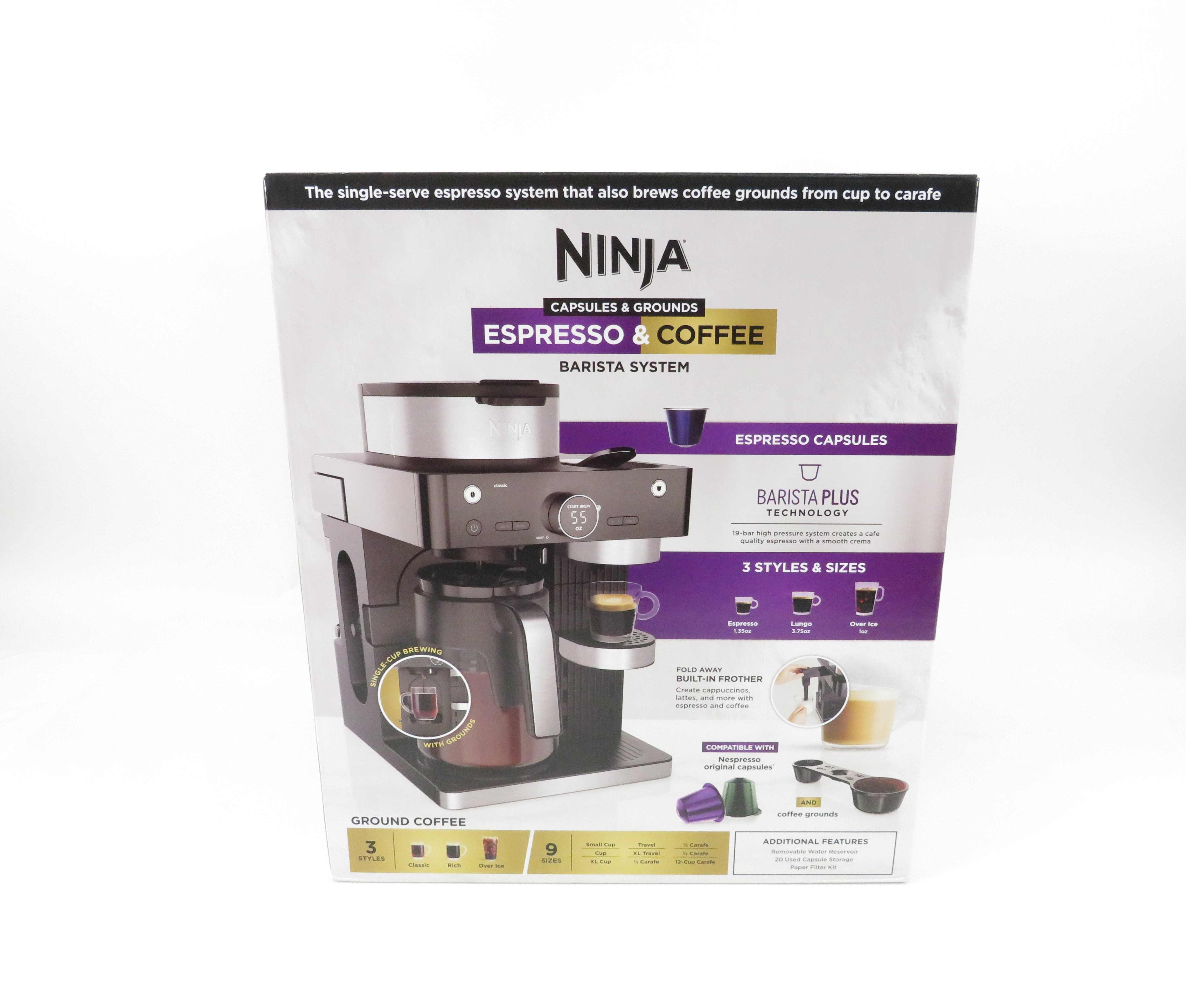 Ninja CFN601 Espresso & Coffee Barista System Capsules & Grounds