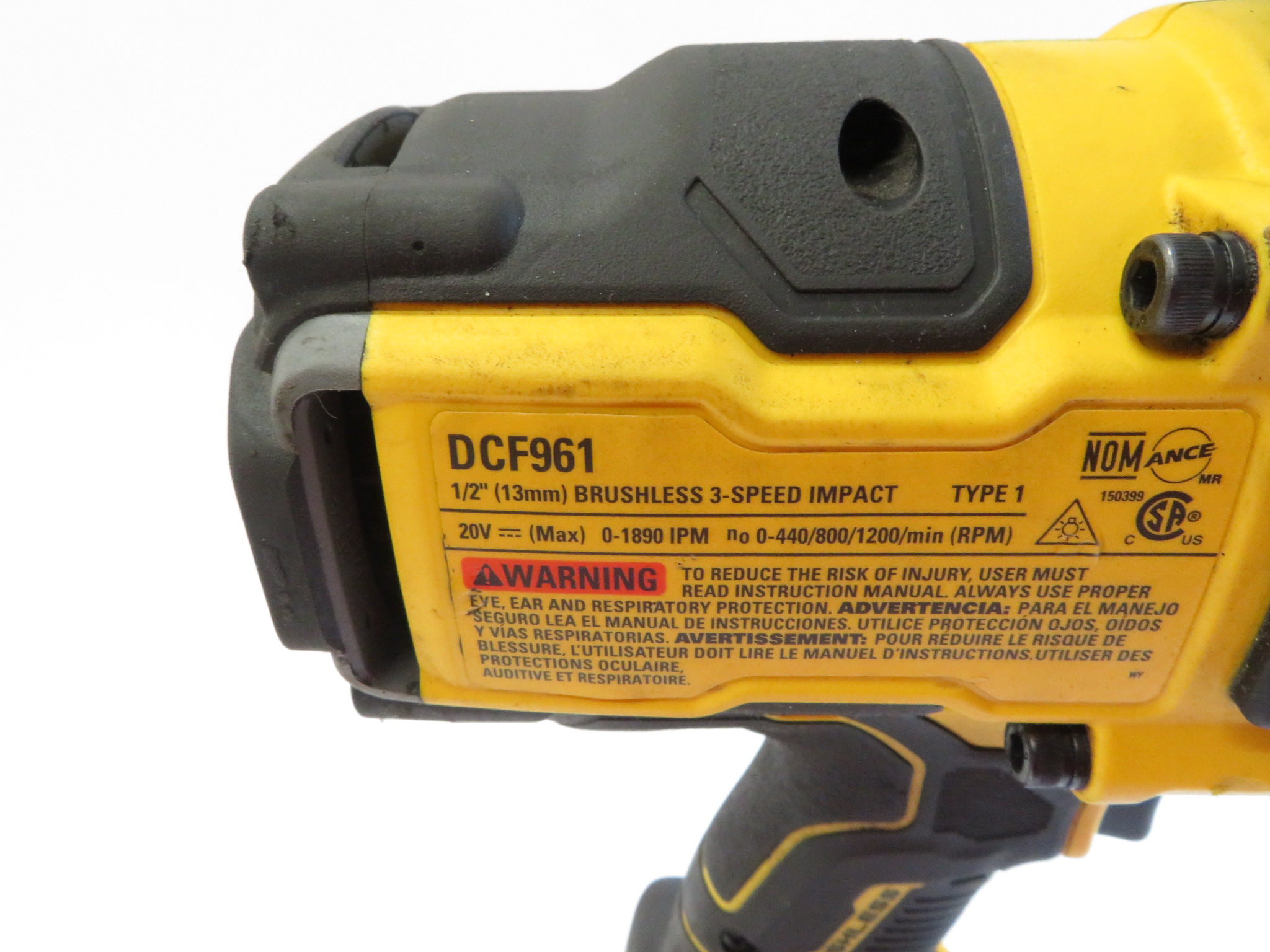 DeWalt DCF961 20V MAX XR Brushless Cordless 1/2 in High Torque Impact ...