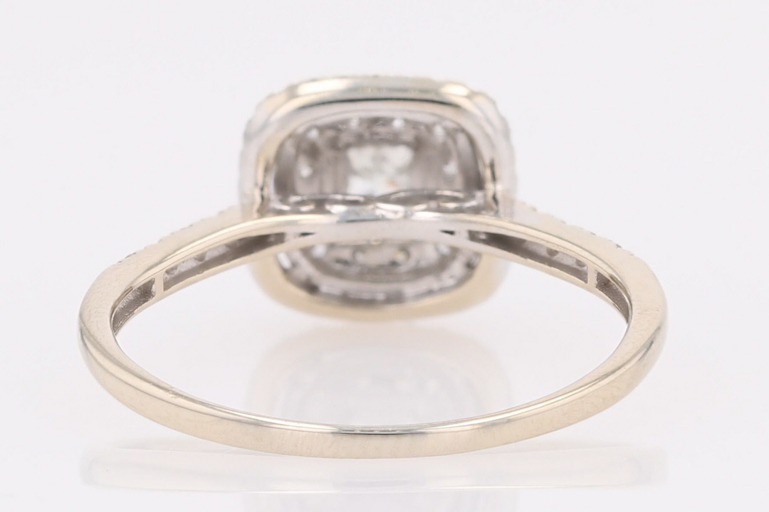 .68ctw Princess Cut Diamond Double Halo Engagement Ring 14k White Gold ...