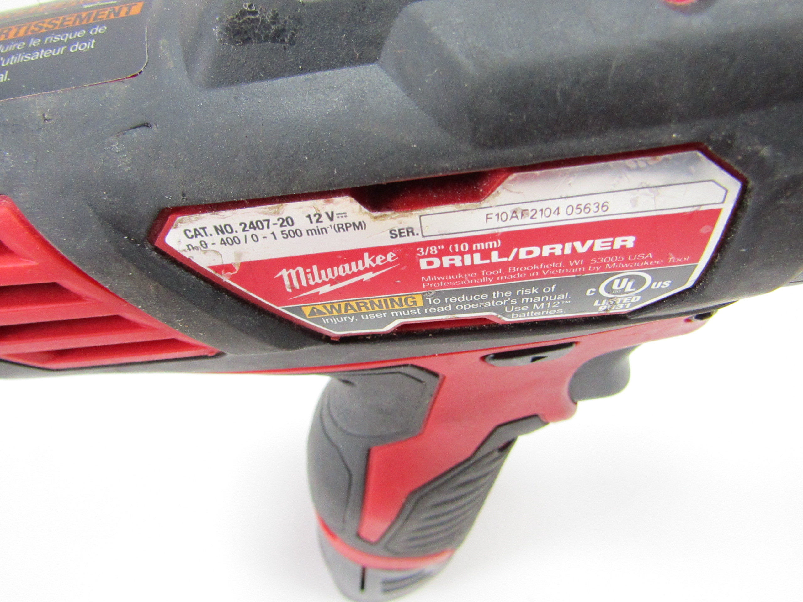 Milwaukee 2407-20 M12 Lithium-Ion Cordless 3/8 in. Drill/Driver
