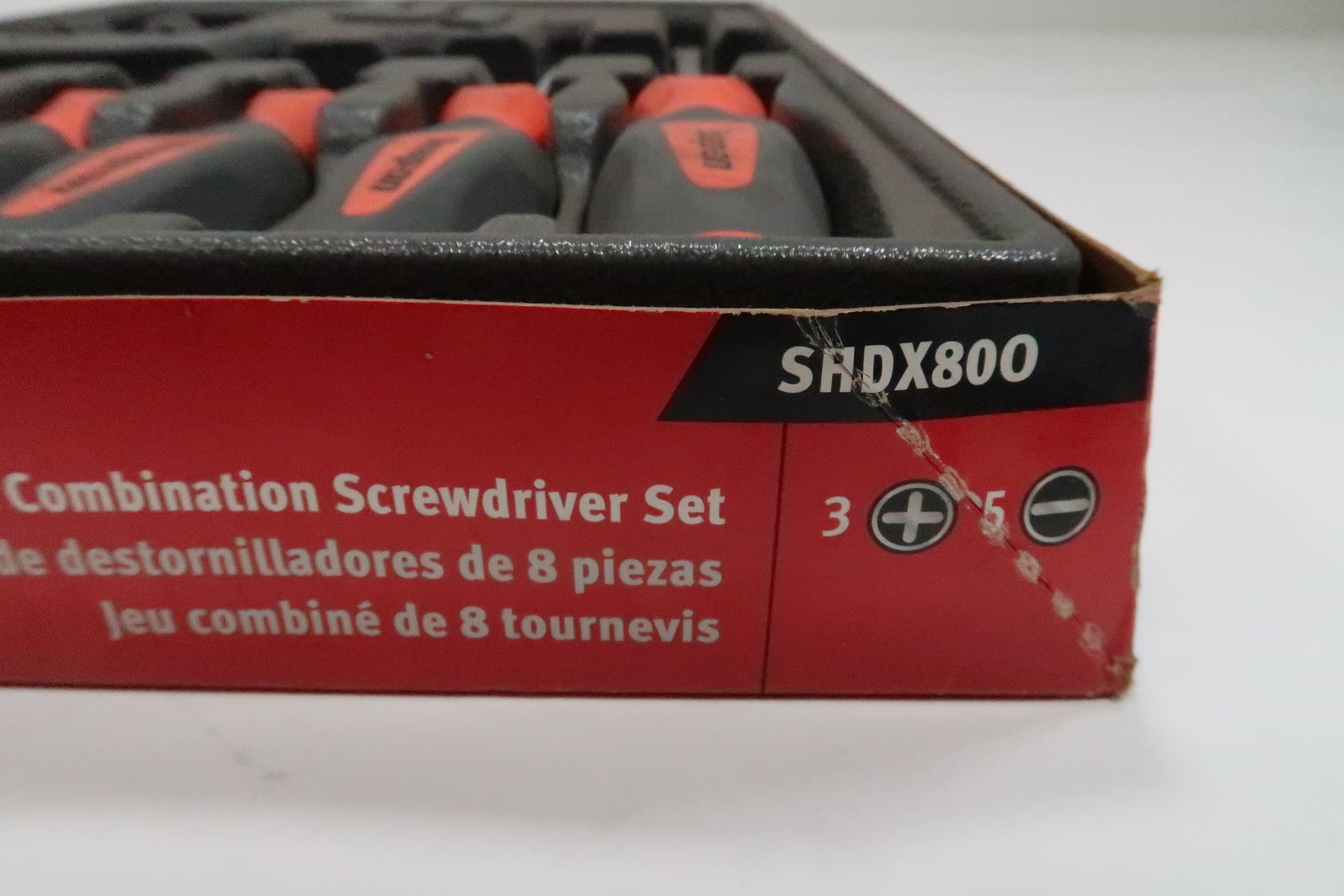 Snap-on Tools SHDX800 8pc Orange Hard Grip Combination Screwdriver