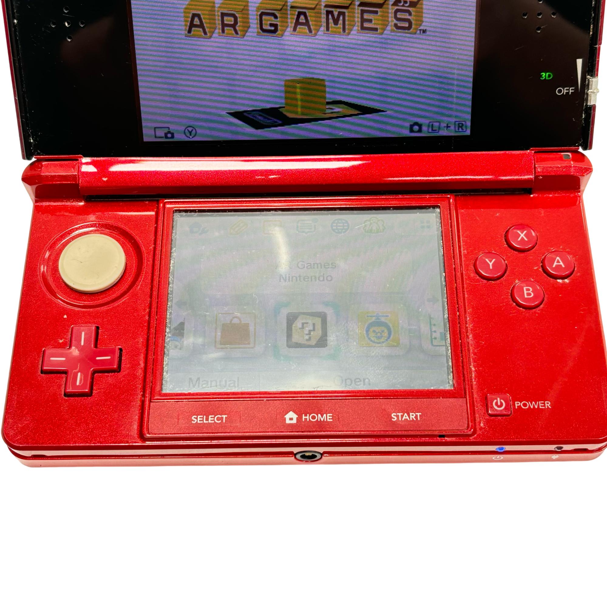 Nintendo 3DS CTR-001 Handheld Video Game System Flame Red 0782