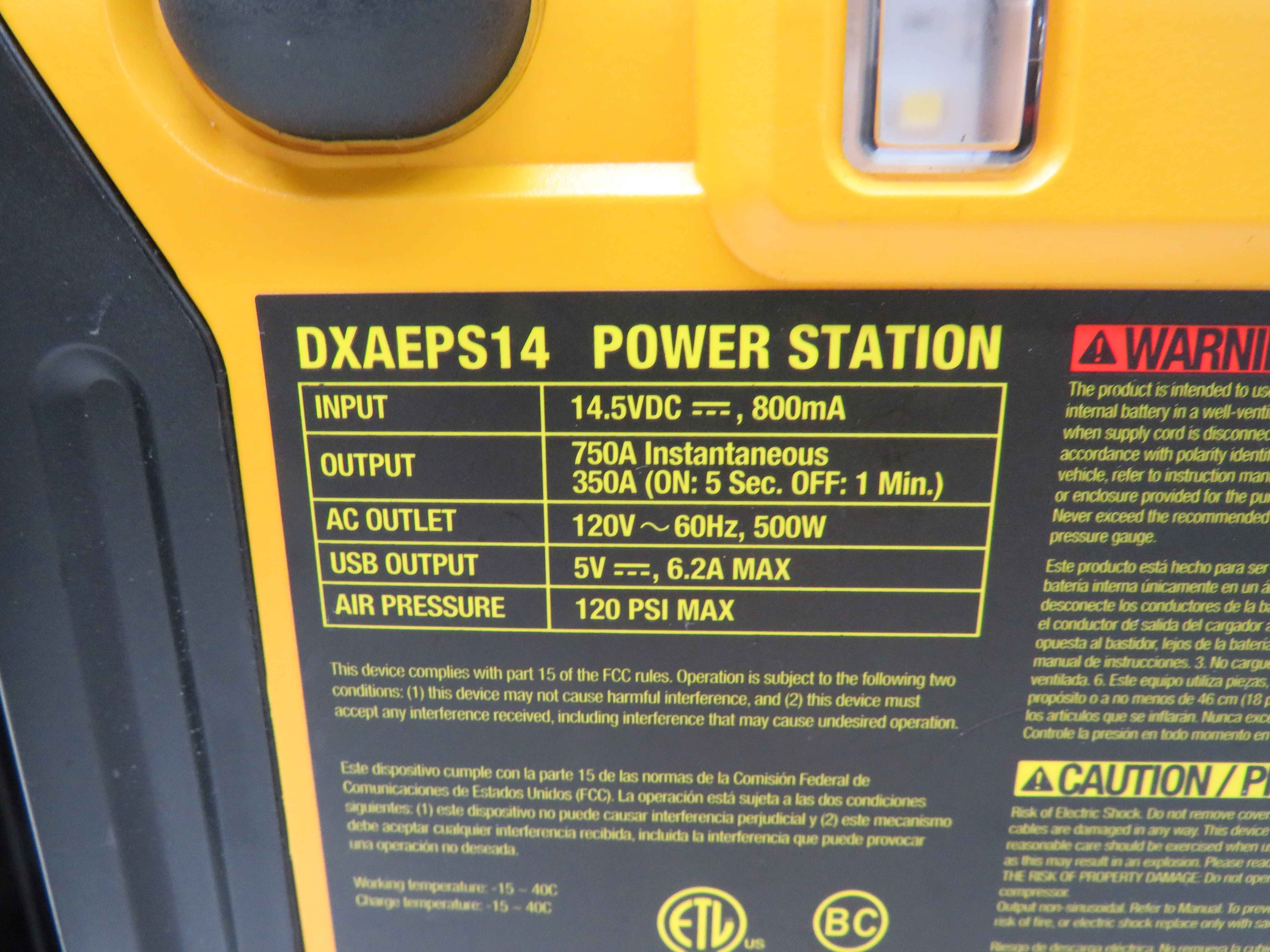 DeWalt Automotive Jump Starter/Power Station DXAEPS14 9207