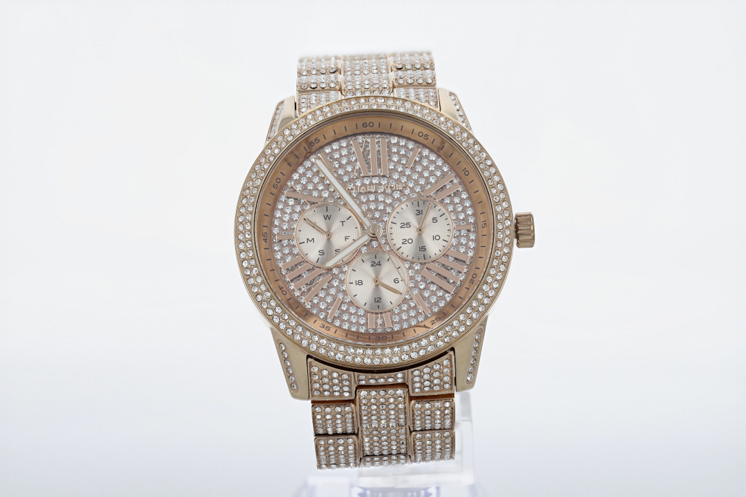 Michael Kors Bradshaw Rose Gold Dial Crystal Stainless Steel Women's