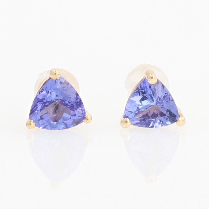 14k White or Yellow Gold 5mm Trillion Amethyst Earrings 14k White or Yellow Gold 5mm Trillion Amethyst Earrings