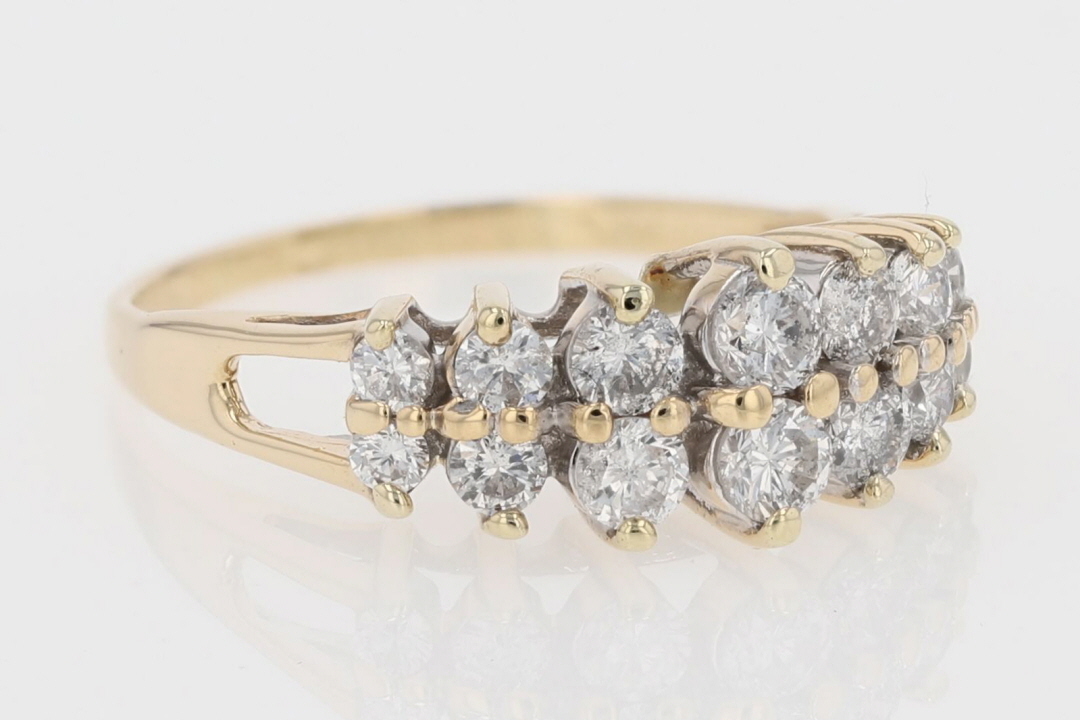 .76ctw Round Cut Diamond Cluster Statement Ring 14k Yellow Gold Size 7