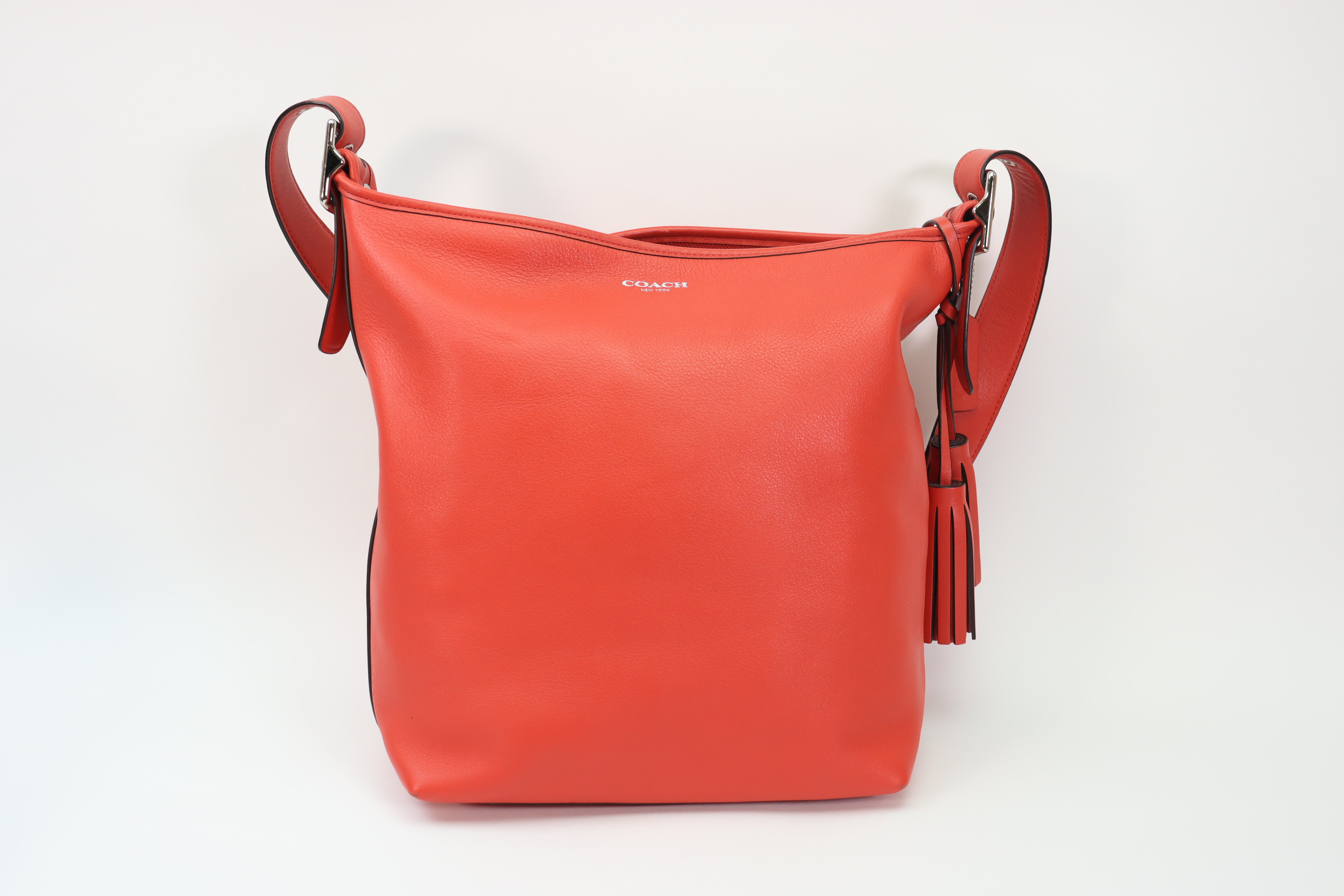 Coach 19901 Legacy Leather Mini Duffle Crossbody Bag Bright Coral Orange