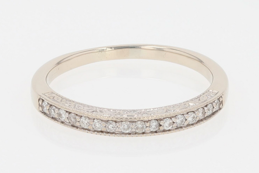 .15ctw Round Cut Diamond Prong Set Wedding Band Ring 14K White Gold Size 7