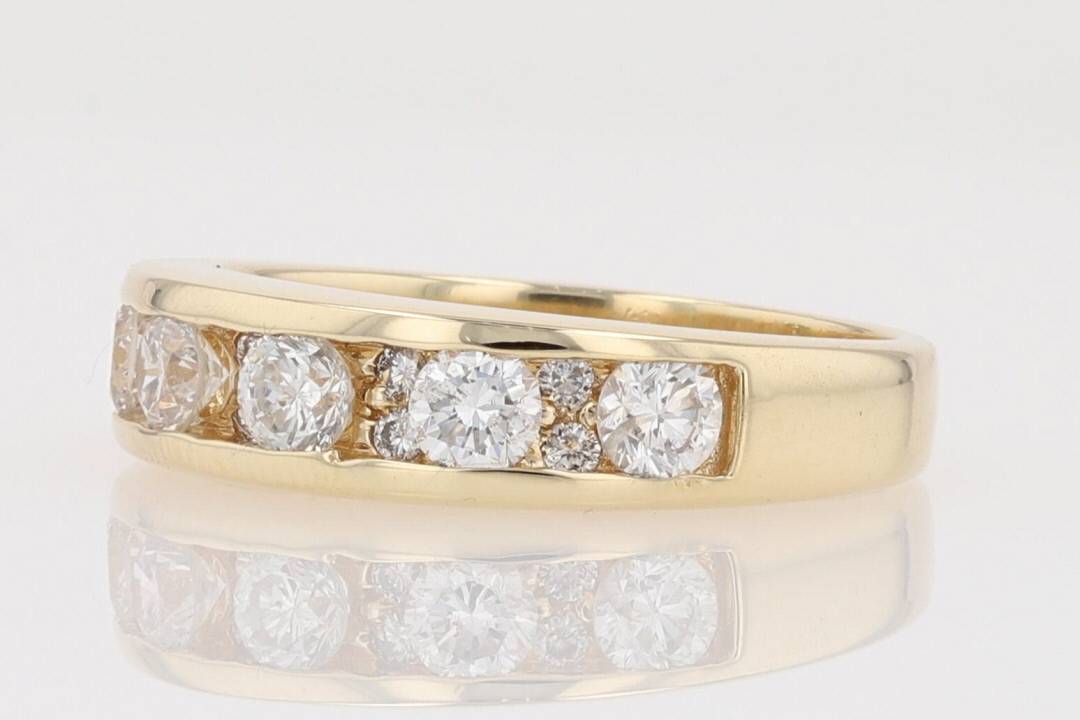 .99ctw Round Cut Diamond Channel-Set Wedding Band Ring 14k Yellow Gold ...
