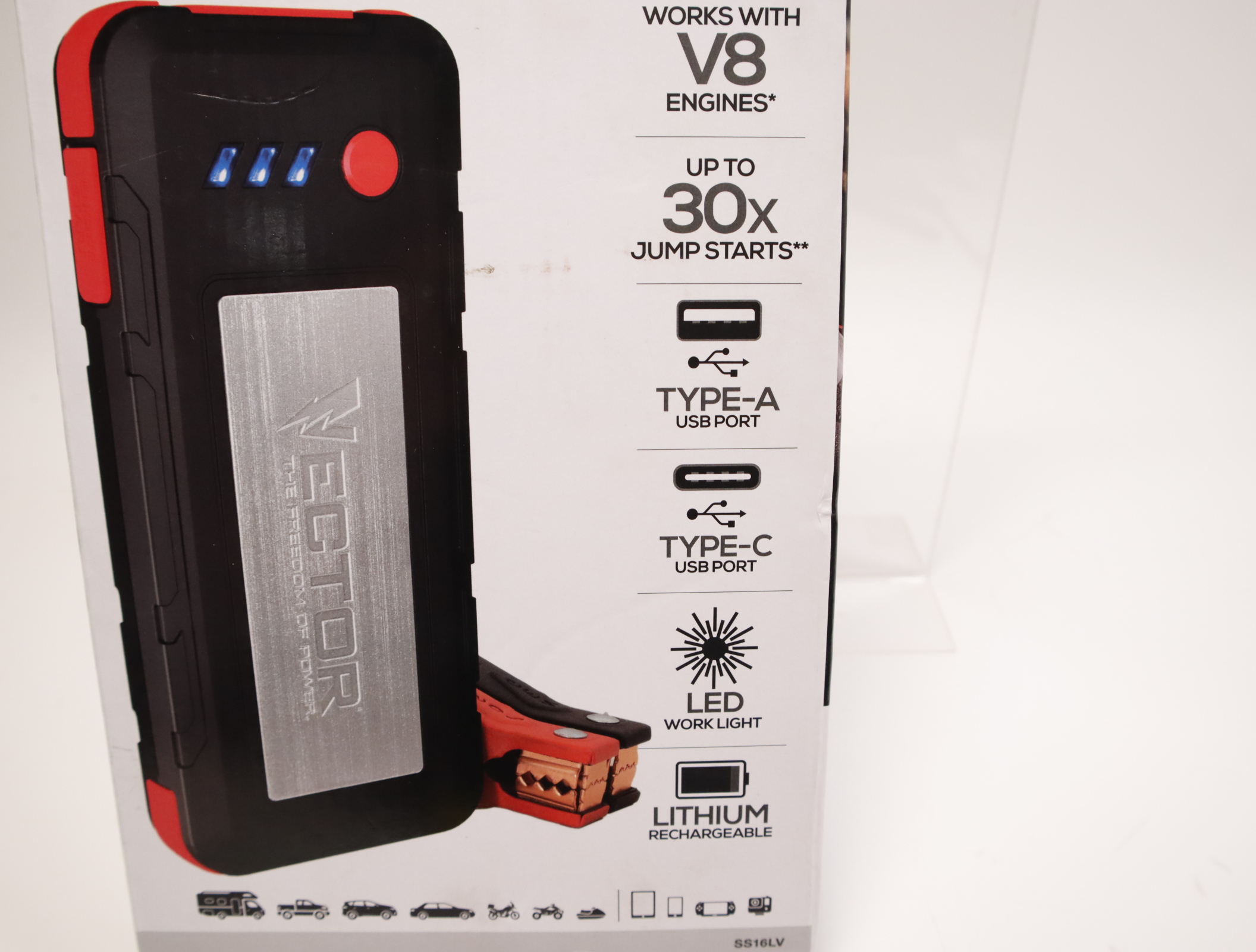 Vector SS16LV 1600 Peak Amp Automotive Lithium Jump Starter