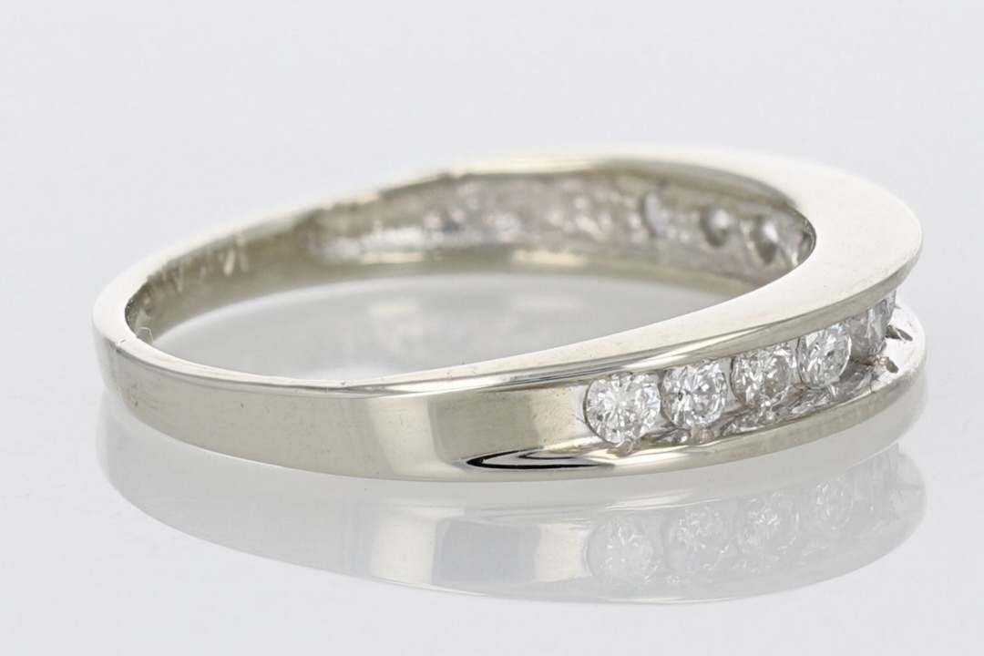 .25ctw Round Cut Diamond Channel-Set Wedding Band Ring 14k White Gold ...