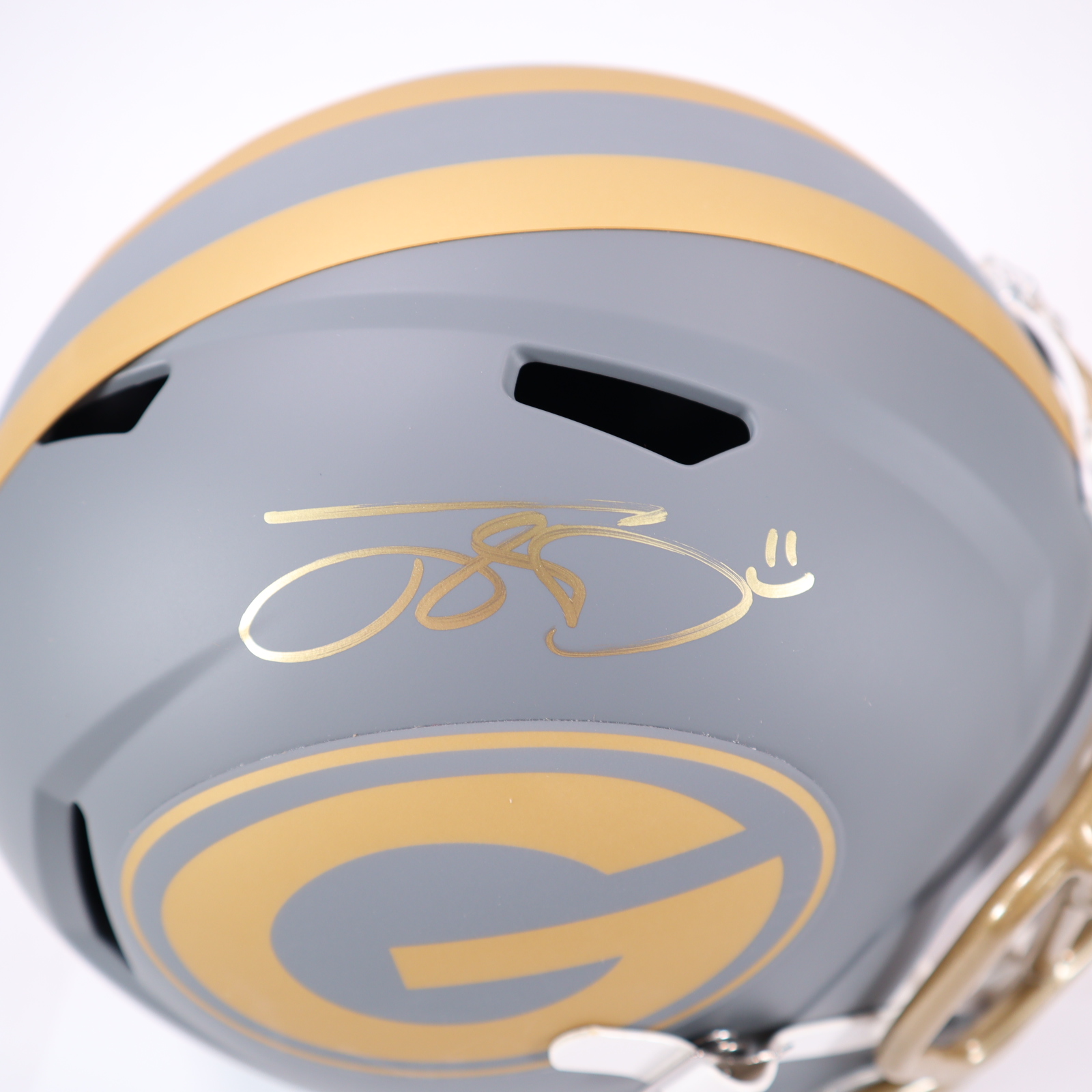 Jayden Reed Green Bay Packers Signed Full-Sized Riddell Replica Helmet