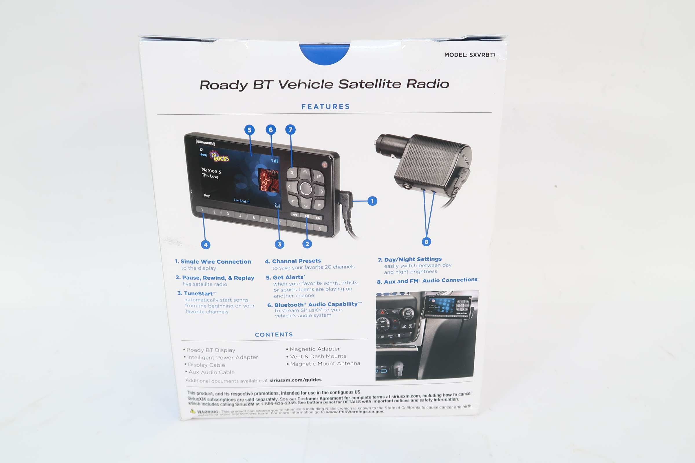 SiriusXM Roady BT Vehicle Satellite Radio SXVRBT1