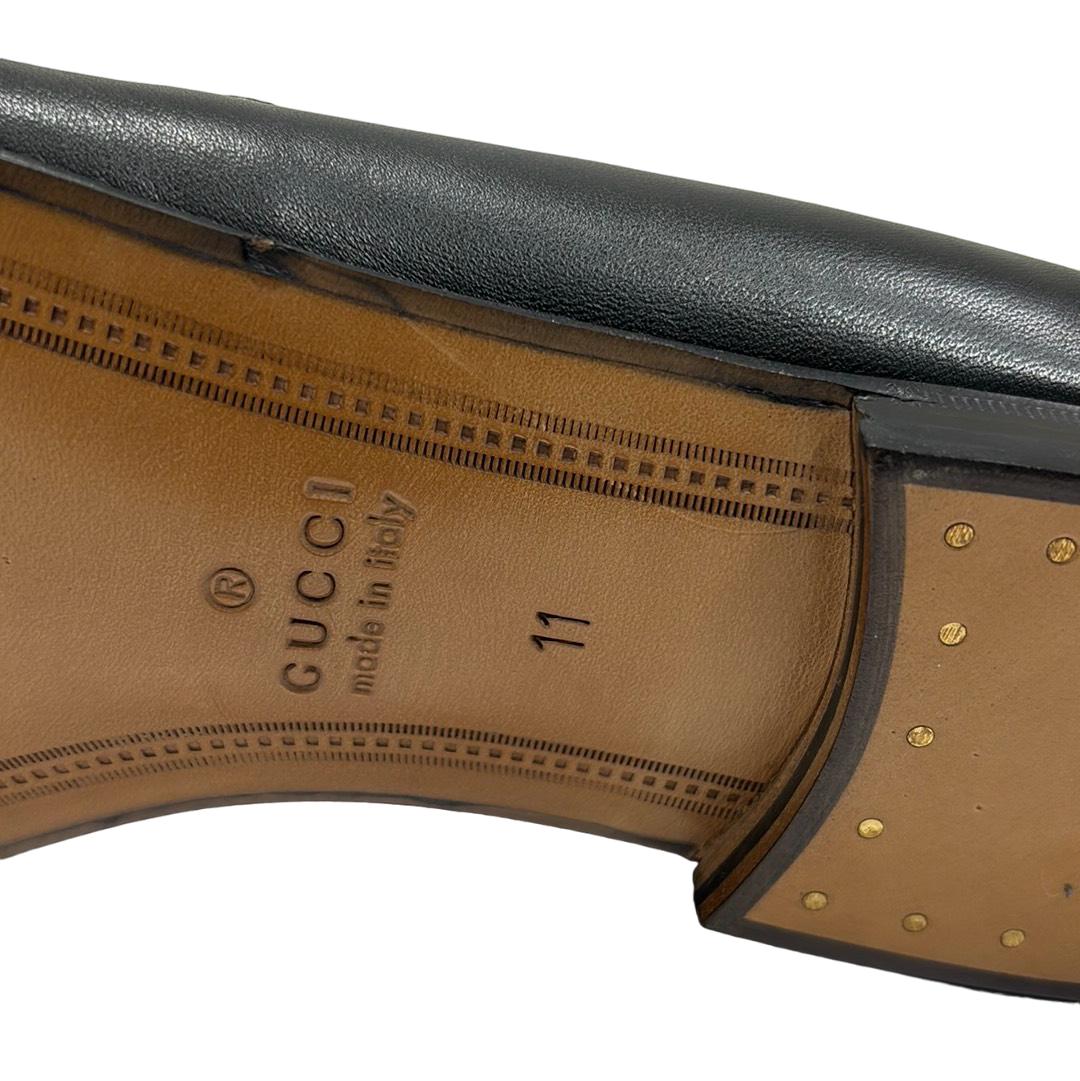 Gucci 581513 Web Horsebit Leather Loafer Size 11 Men's