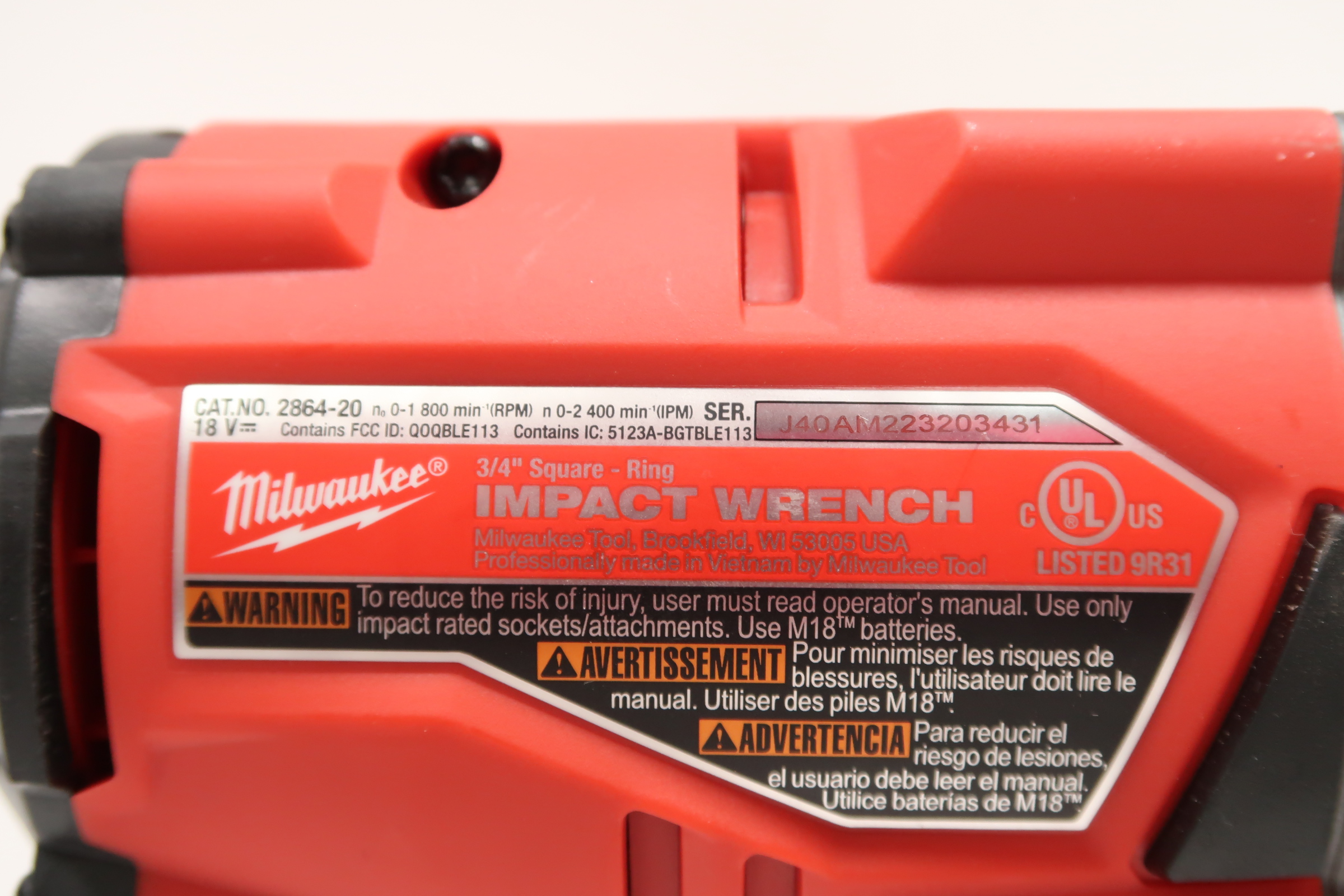 Milwaukee 2864-20 M18 FUEL ONE-KEY 18V Brushless Cordless 3/4