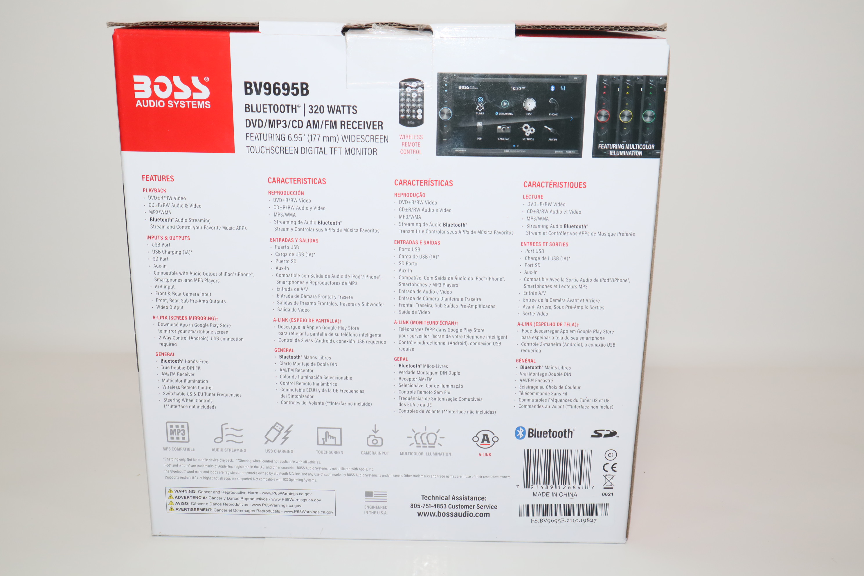BOSS Audio Systems BV9695B 6.95" Touchscreen Bluetooth Car Audio Stereo
