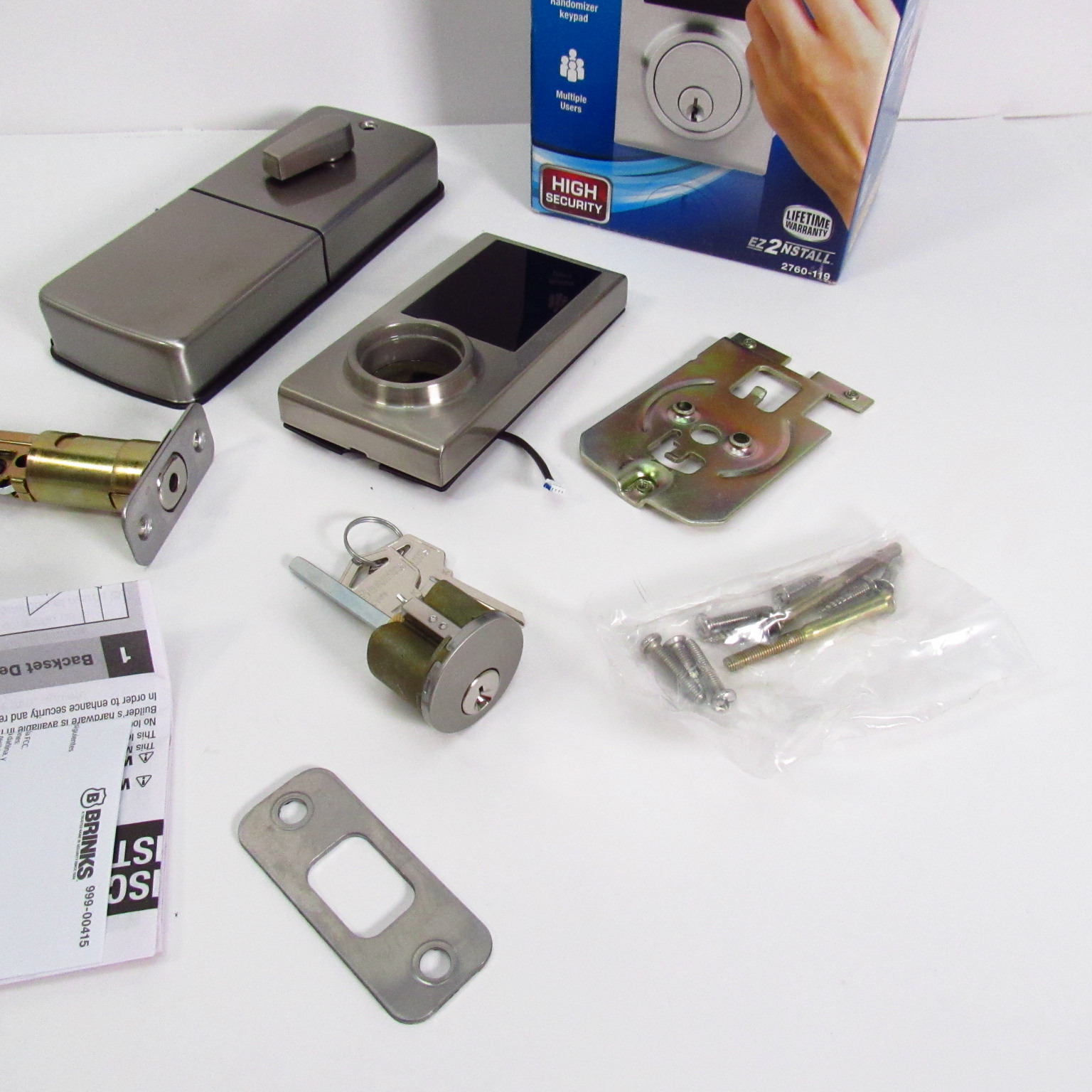 Brinks 2760119 TouchScreen Electronic Deadbolt Lock Satin Nickel