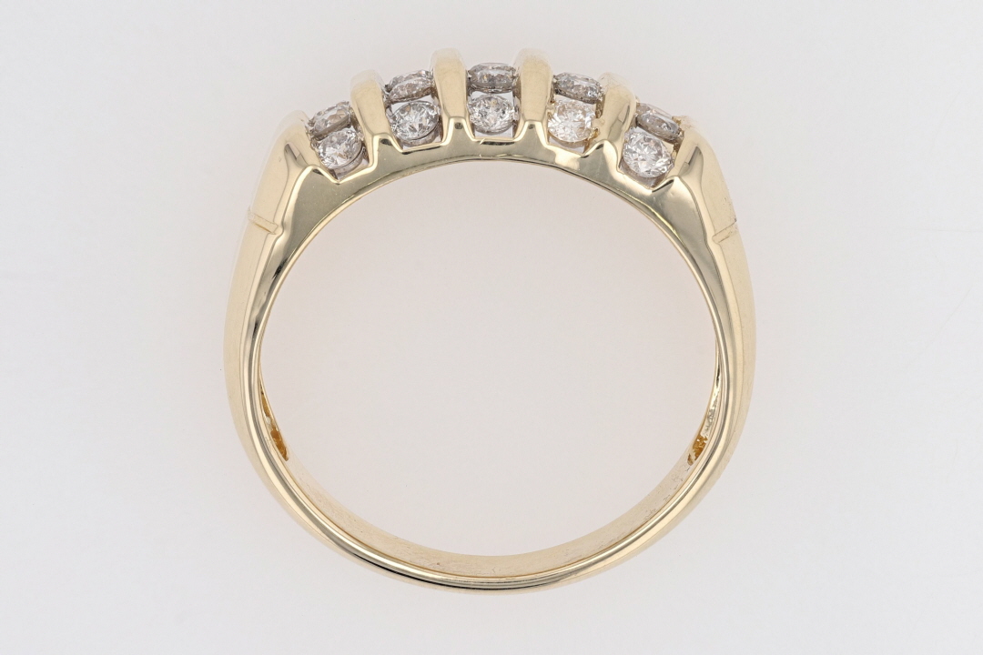 1.00ctw Round Cut Diamond Channel-Set Statement Ring 14k Multi-Tone ...