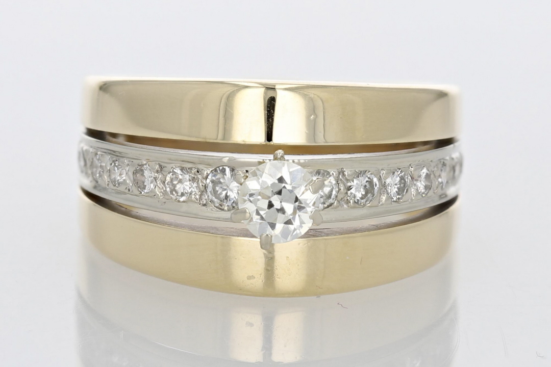 Diamond Ring Wedding Day Diamonds Bloomington Men's Grooved Round