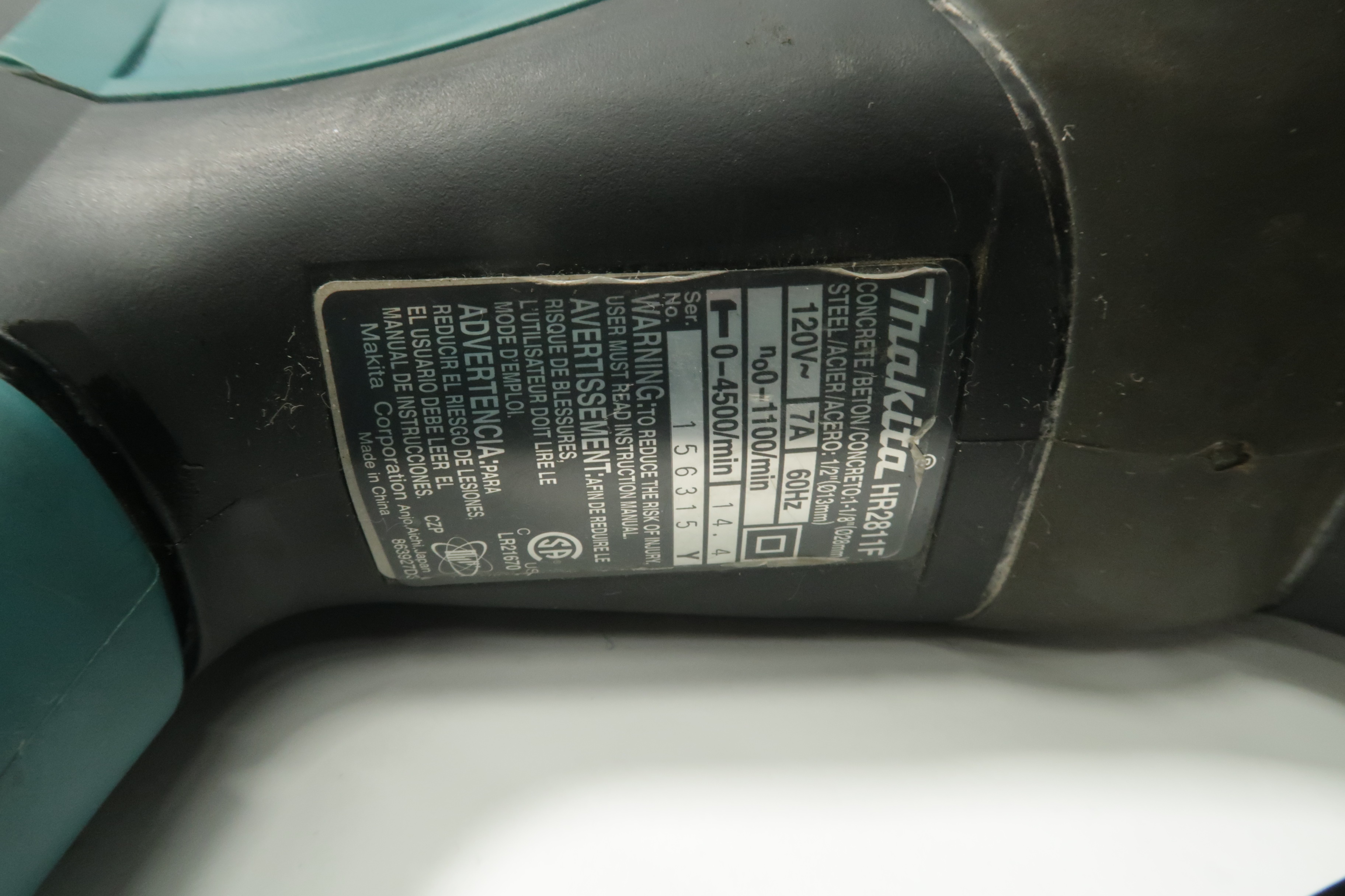 Makita USA Inc. HR2811F 11/8'' Corded Rotary Hammer (Tool Only)