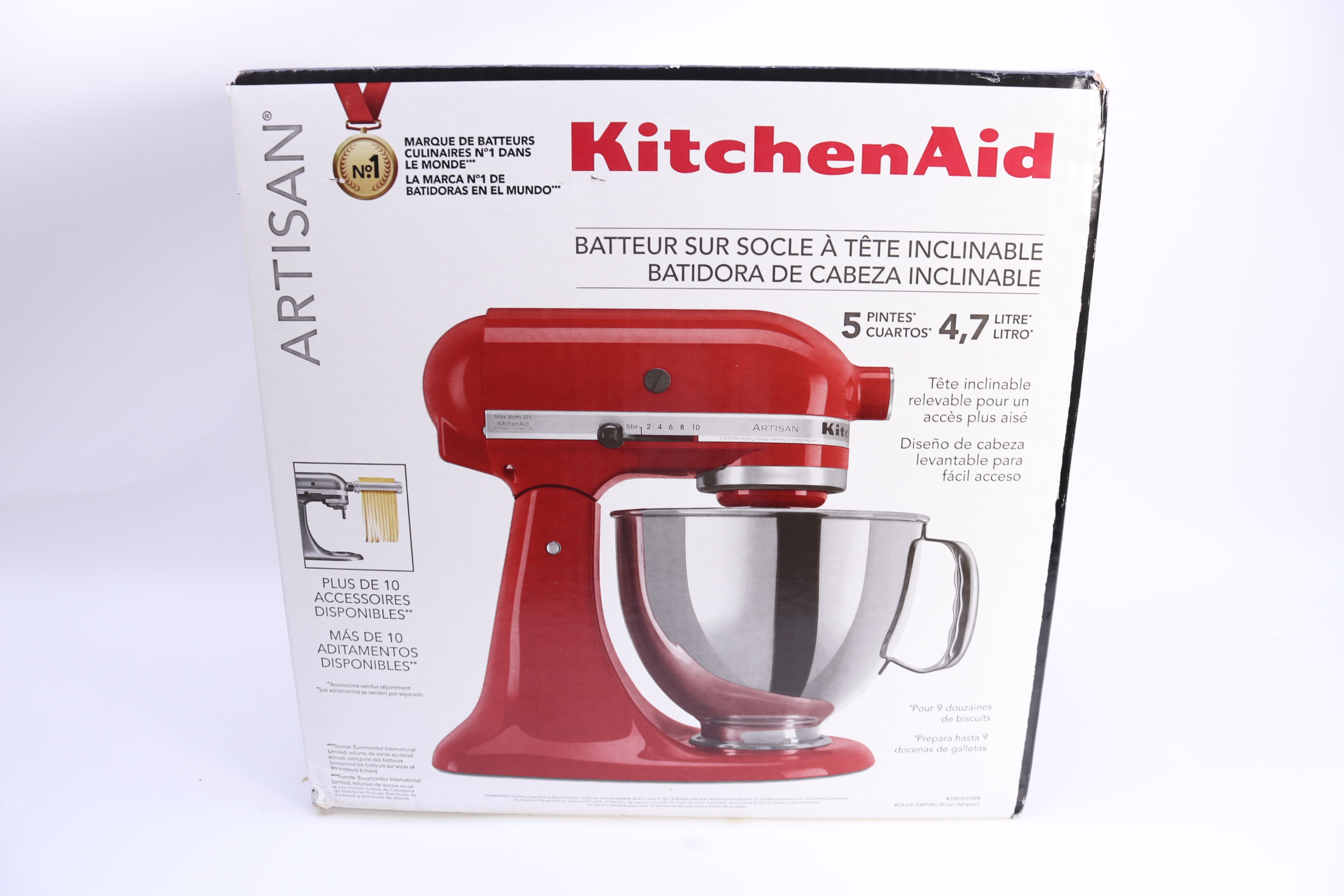 KitchenAid KSM150PSER Artisan Tilt-Head Stand Mixer with Pouring Shield,  5-Quart, Empire Red