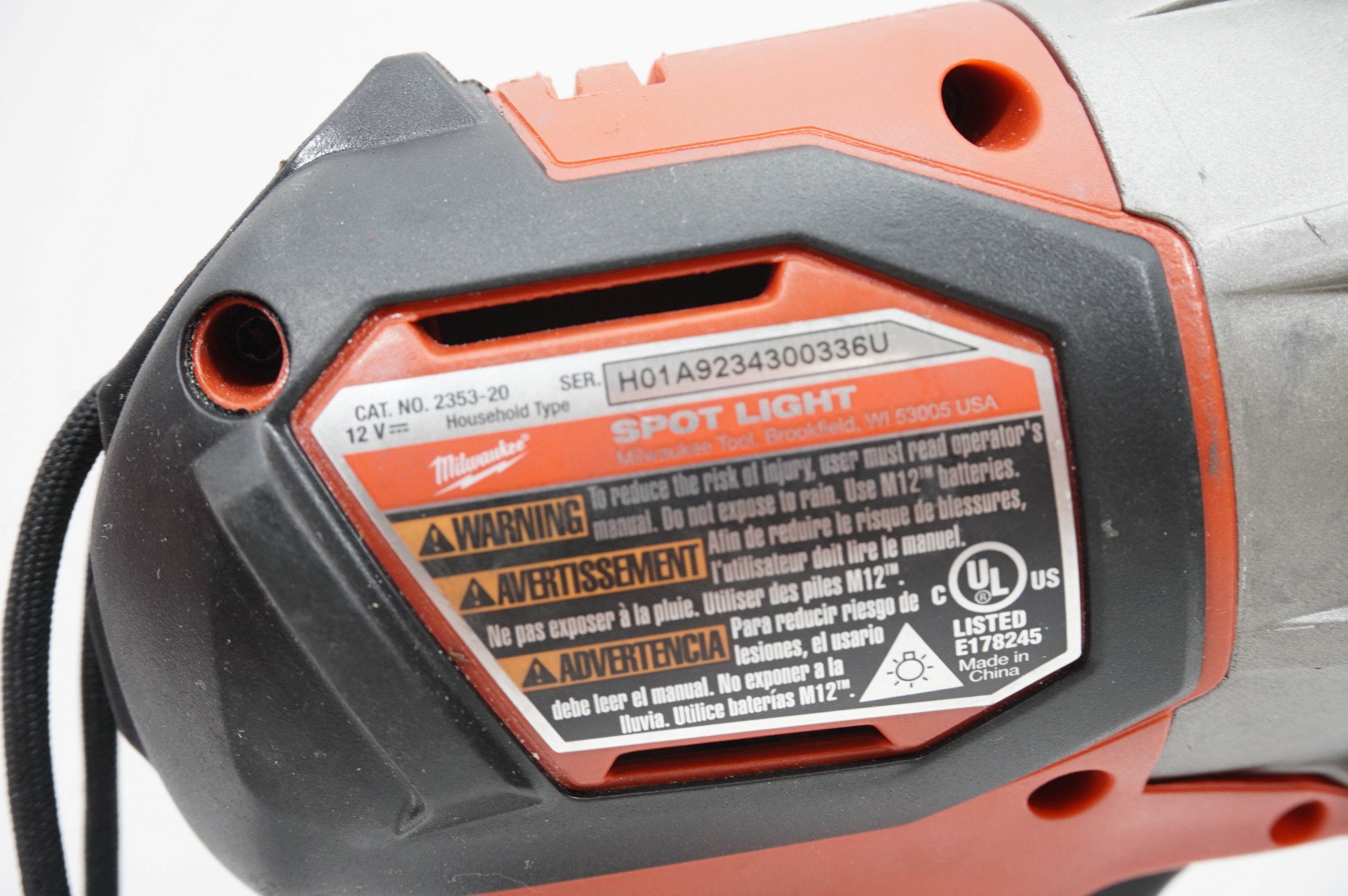 M12 Tools Milwaukee® M12™ TRUEVIEW™ 2353-20 Cordless Spotlight