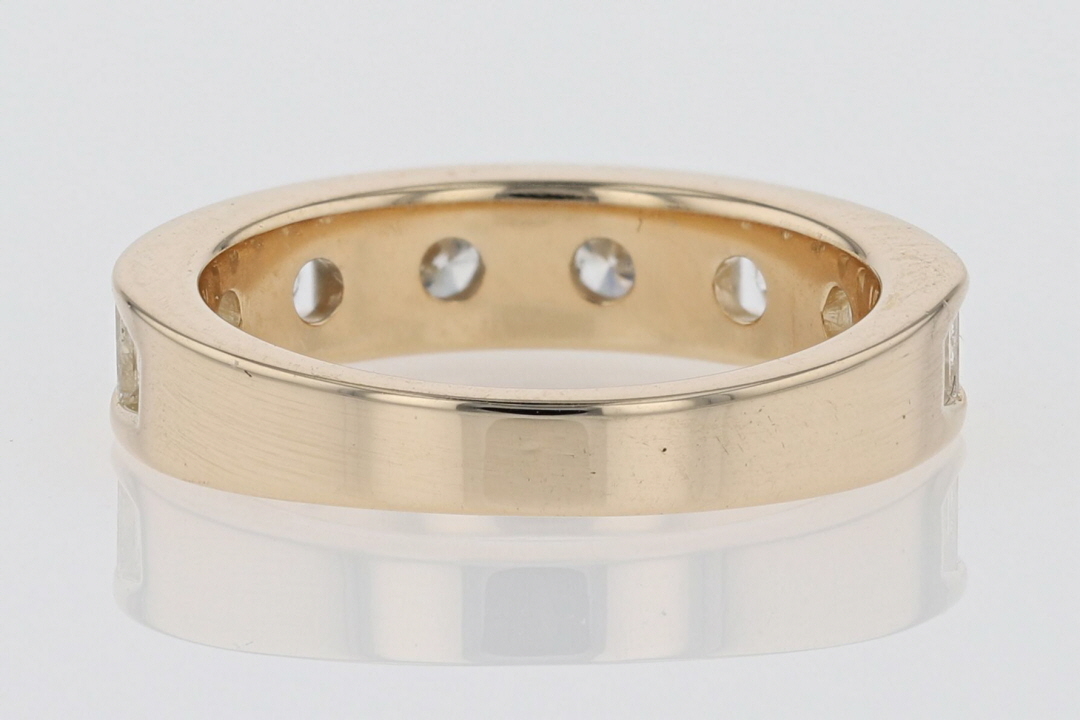 1.01ctw Round & Baguette Cut Diamond Wedding Band Ring 14k Yellow Gold ...