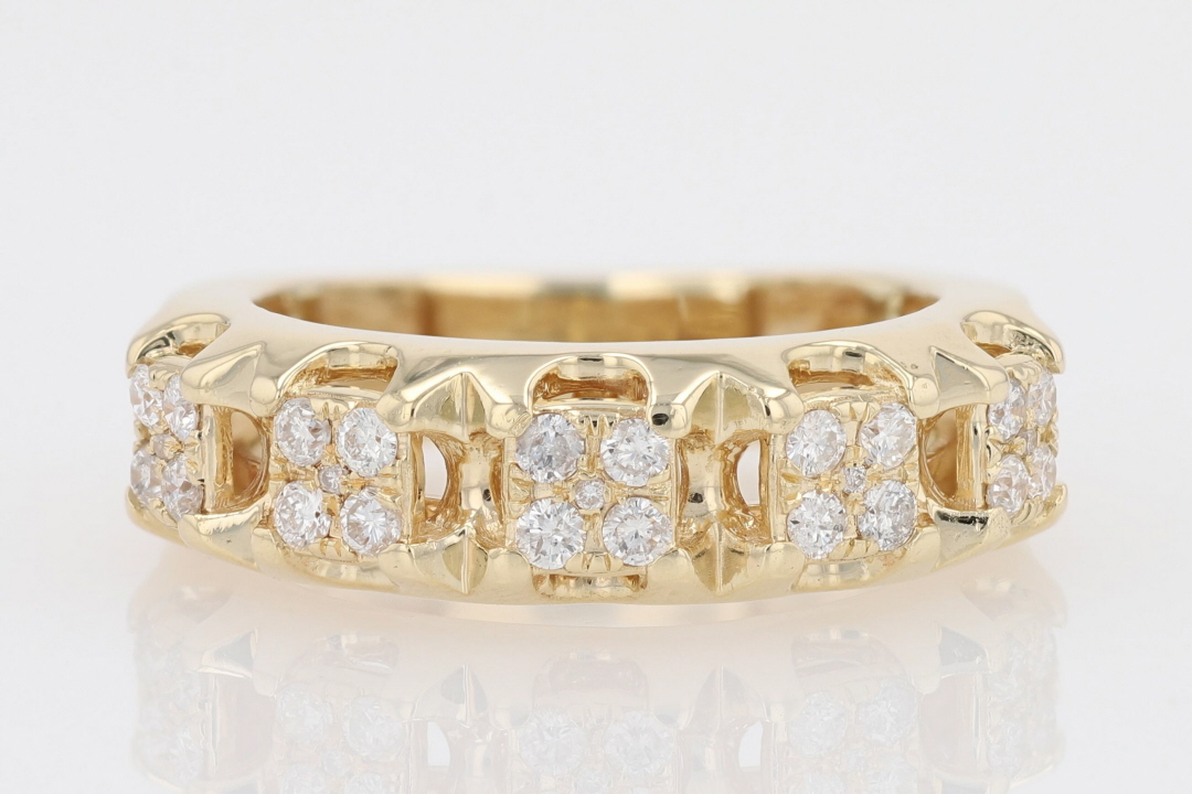 .44ctw Round Cut Diamond Cluster Wedding Band Ring 14k Yellow Gold Size ...
