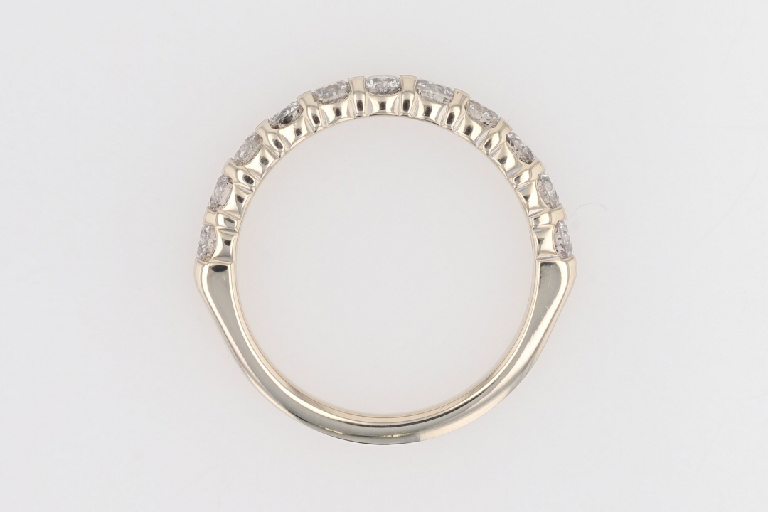 .85ctw Round Cut Diamond Prong Set Wedding Band Ring 14k White Gold Size 7