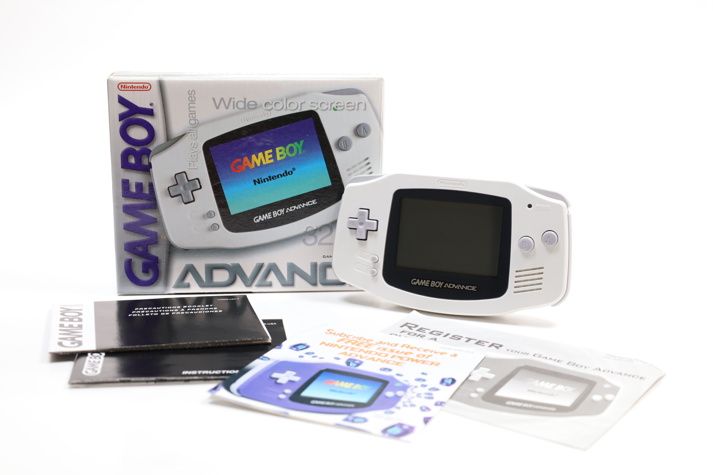 Nintendo Game Boy Advance AGB-001 CIB Portable Game System - White (7039)