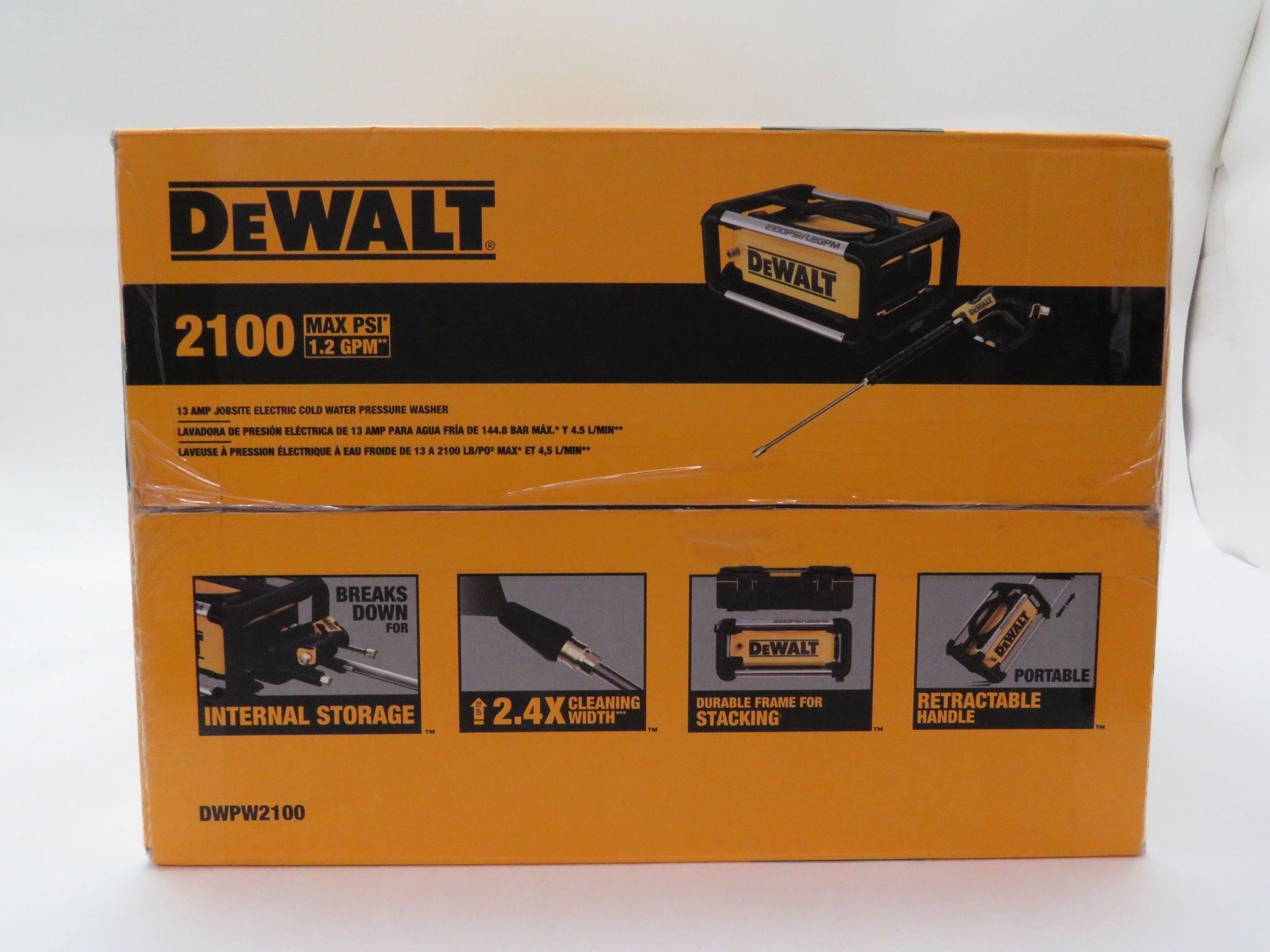 DeWalt DWPW2100 2100 PSI 1.2 GPM Cold Water Electric Pressure Washer