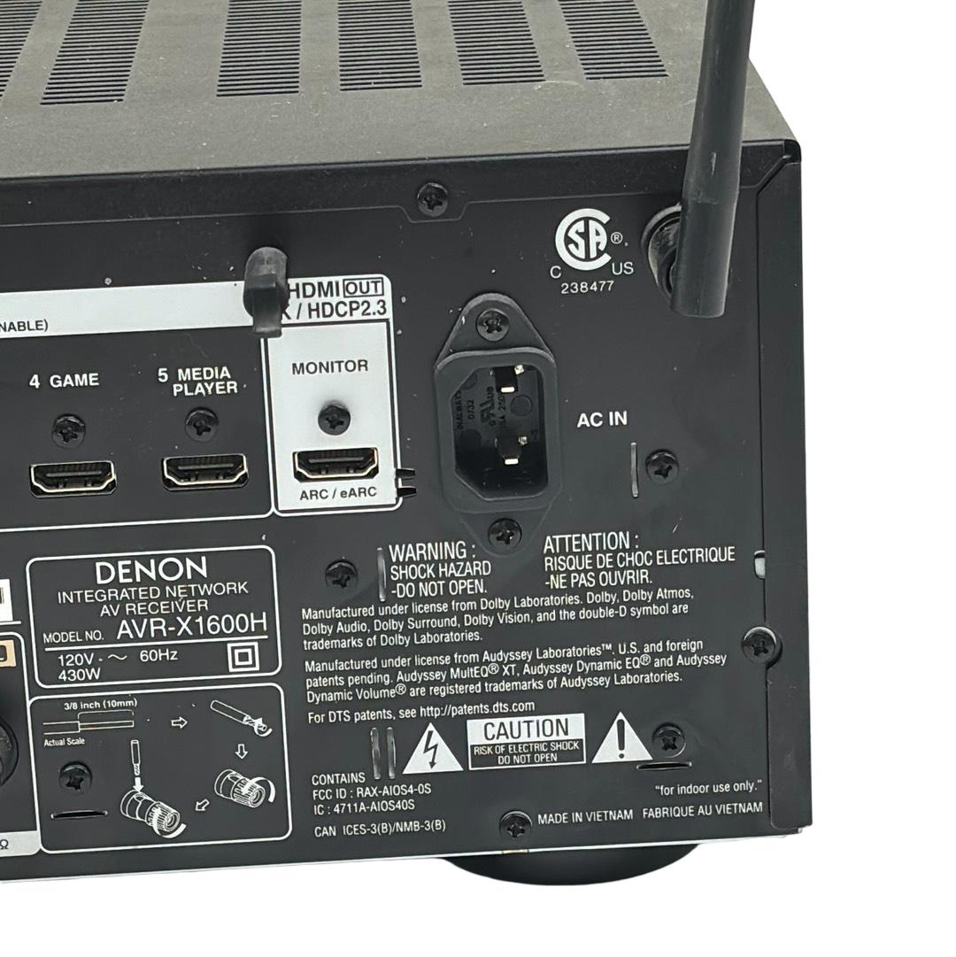 Denon AVR-X1600H 7.2 Channel 4K UHD AV Home Audio Receiver