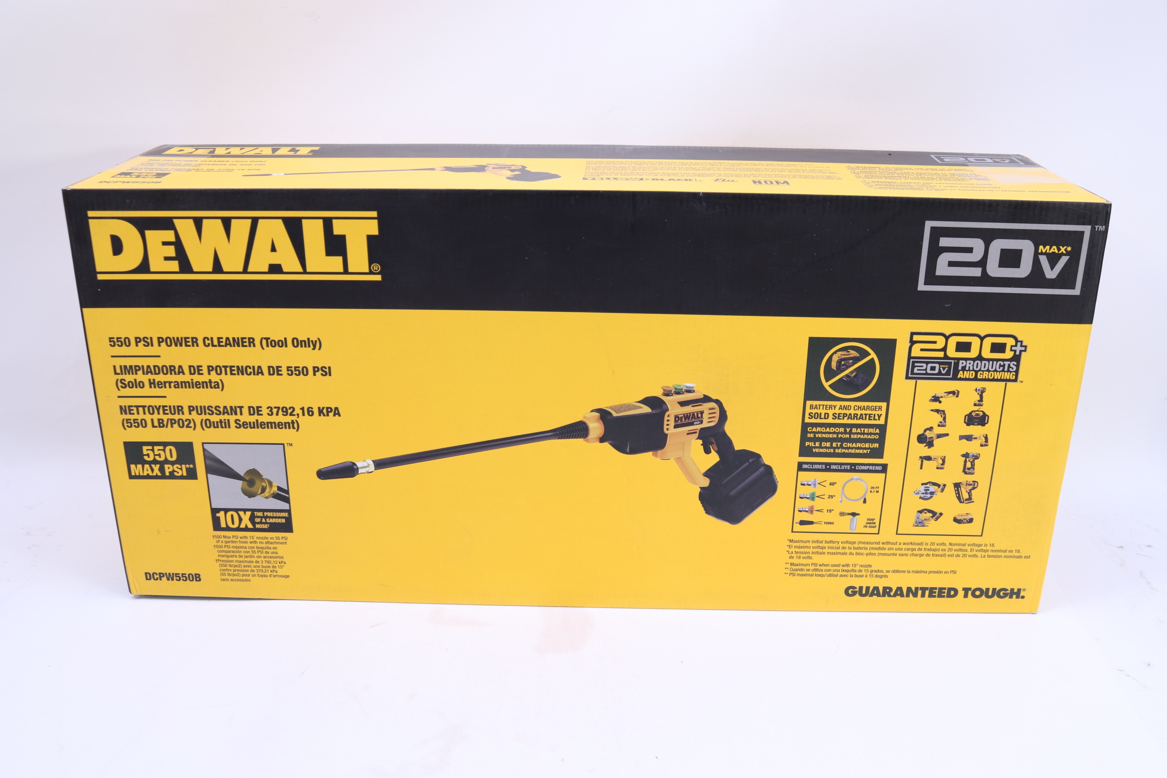 DeWalt DCPW550B 20V 550 PSI 1.0 GPM Cold Water Cordless Electric Power Cleaner
