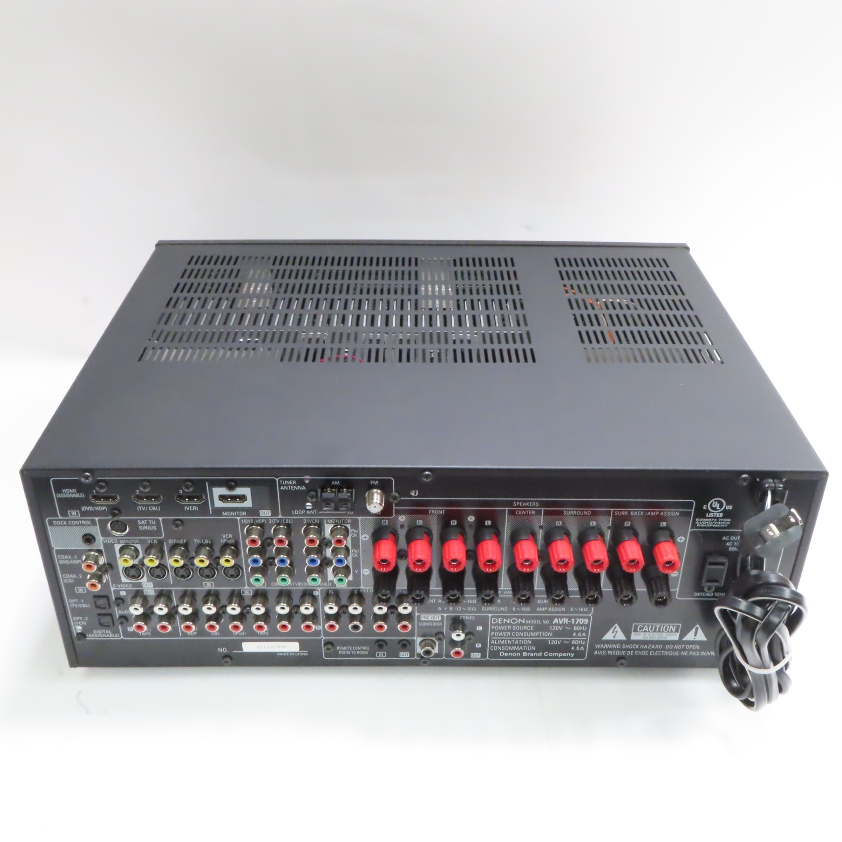 Denon AVR-1709 7.1-Channel Multi Zone Home Theater Receiver (Local Pick ...