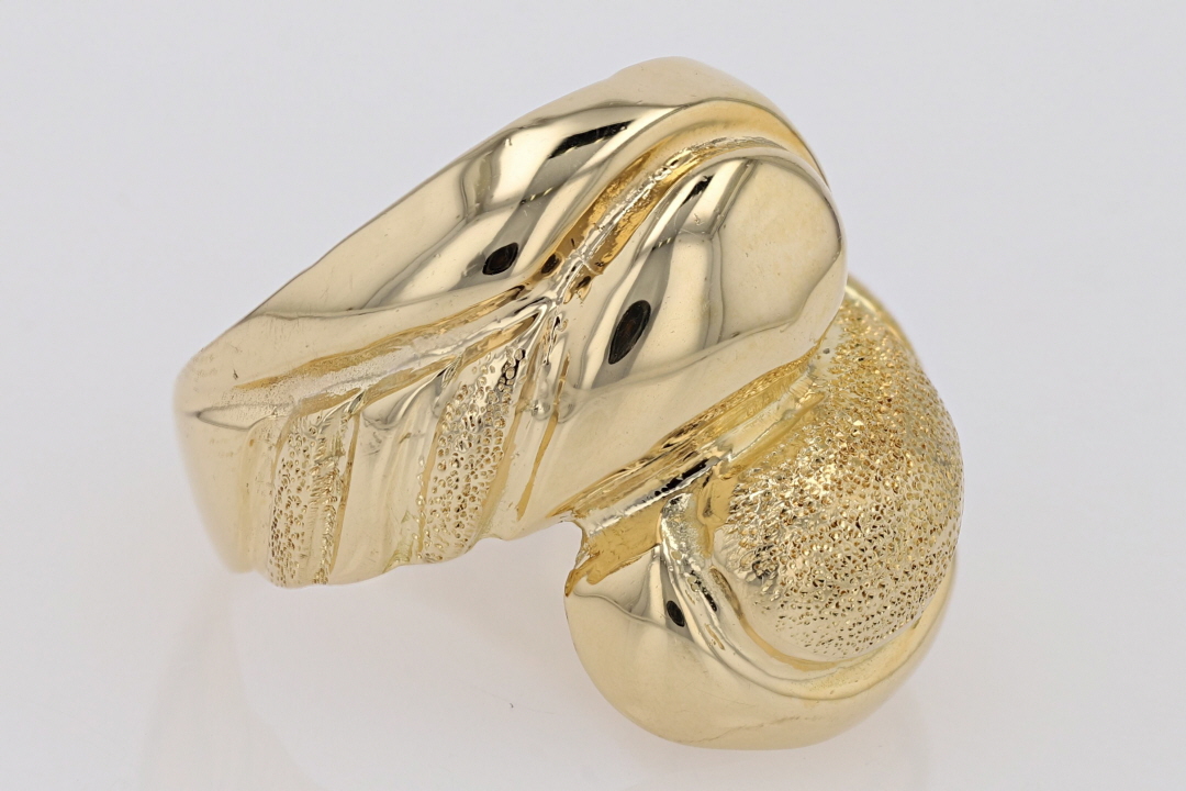19.6mm Textured Statement Band Ring 18k Yellow Gold 6.36 Grams Size 6.5