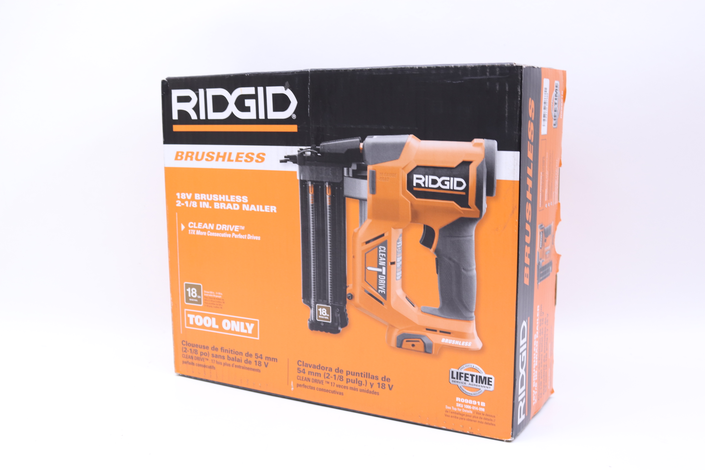 Ridgid R09891b 18v Brushless Cordless 18 Gauge 2 1 8 Brad Nailer