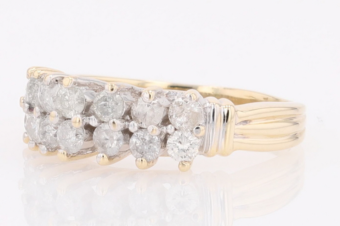 .85ctw Round Cut Diamond Prong Set Wedding Band Ring 10k Yellow Gold Size 8
