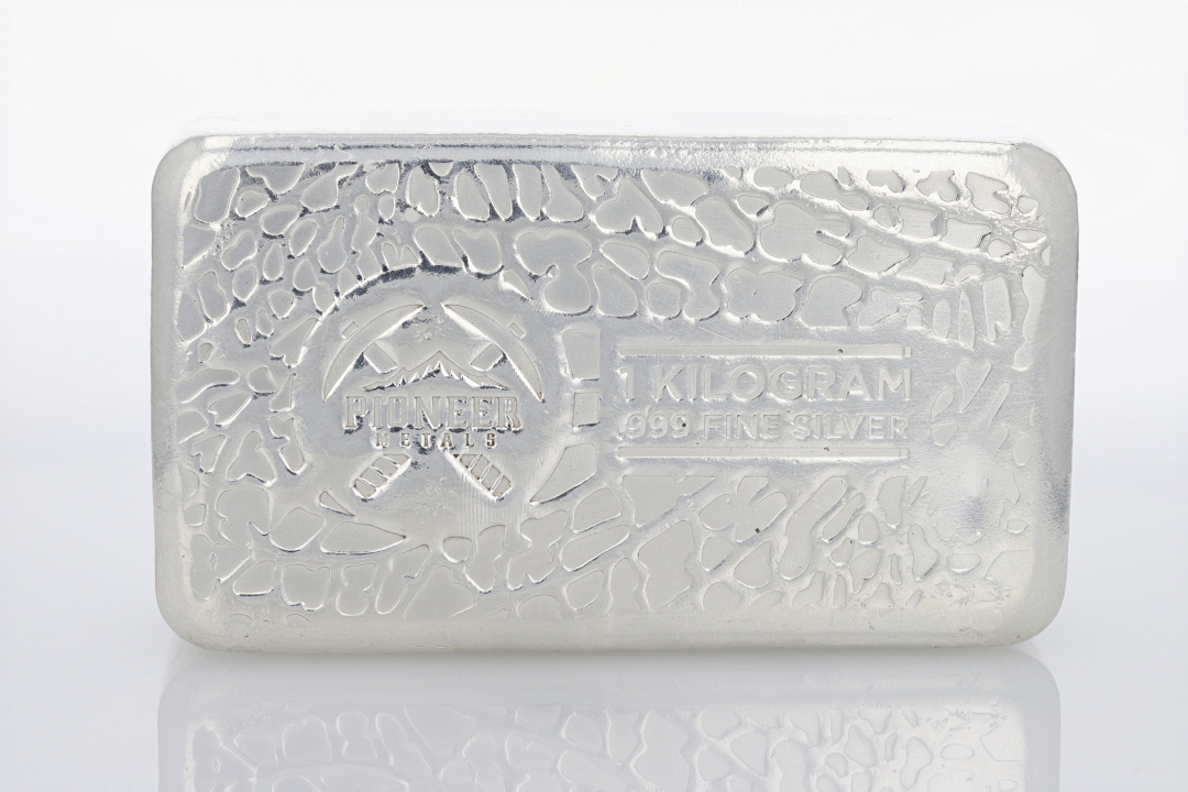 Pioneer Metals 1 Kilogram .999 Fine Silver Bar Cast Poured