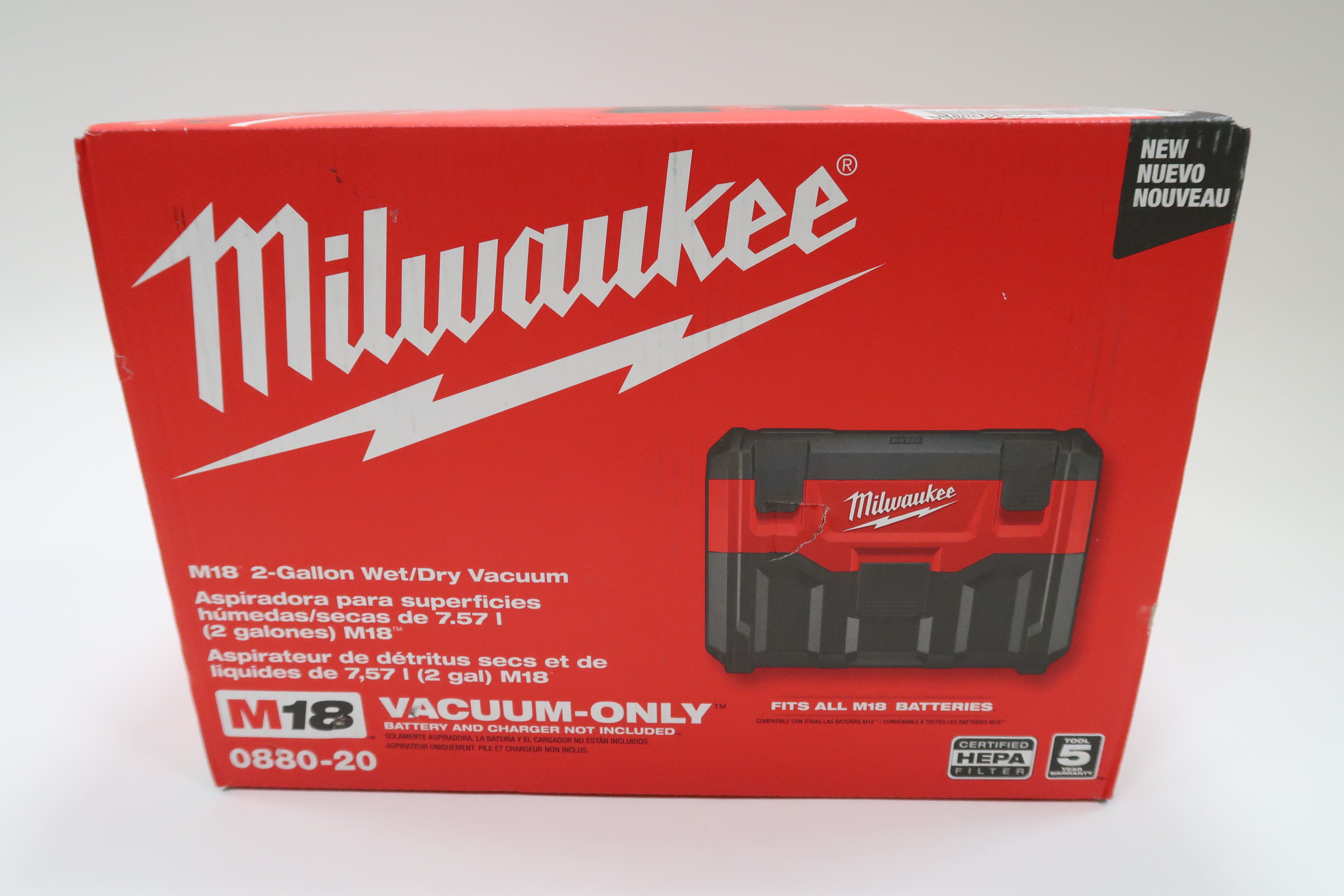 Milwaukee 0880-20 M18 18-Volt 2 Gal. Lithium-Ion Cordless Wet/Dry ...