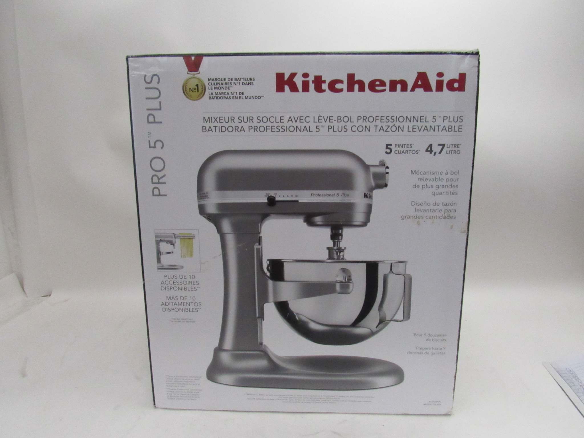 kitchenaid professional 5 plus 5qt bowl silver model kv25g0xsl