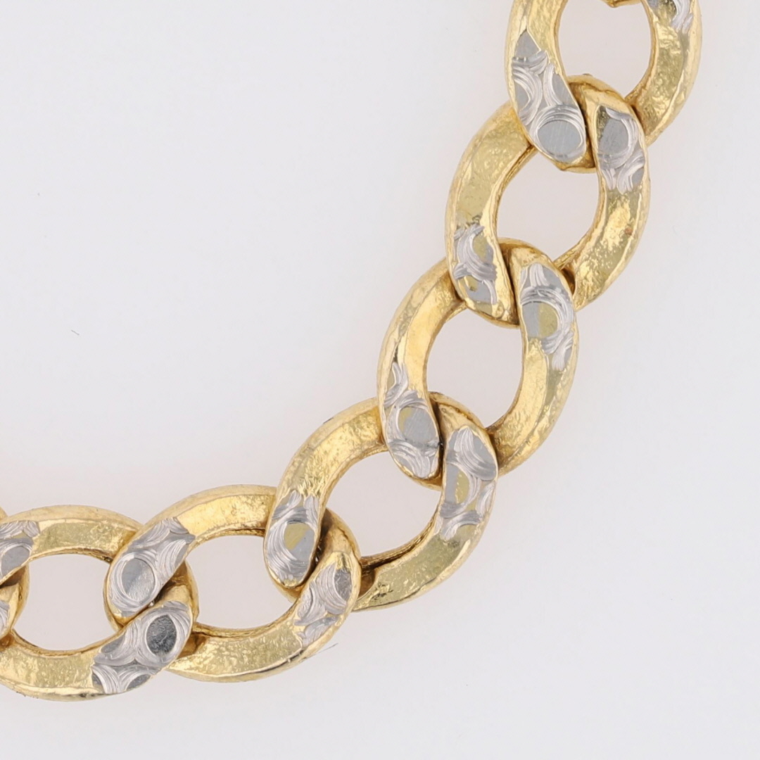 6.5mm Diamond Cut Curb Link Chain 26" Necklace 10k Multi-Tone Gold 17. ...