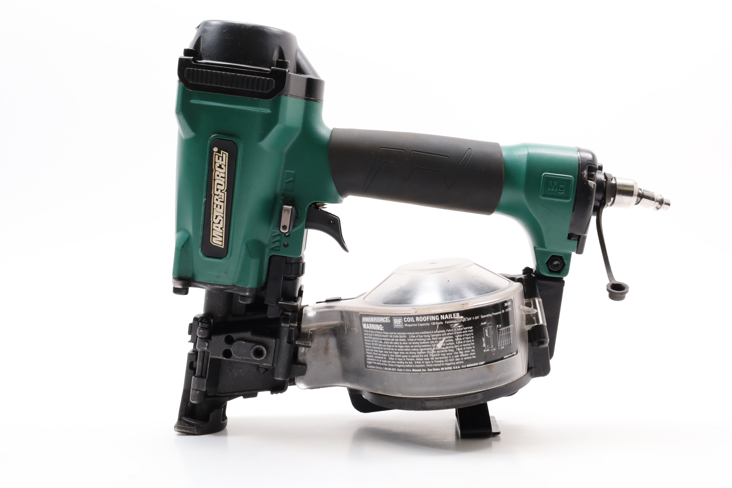 Masterforce 208-5013 15-Degree Pneumatic Air Coil Roofing Nailer