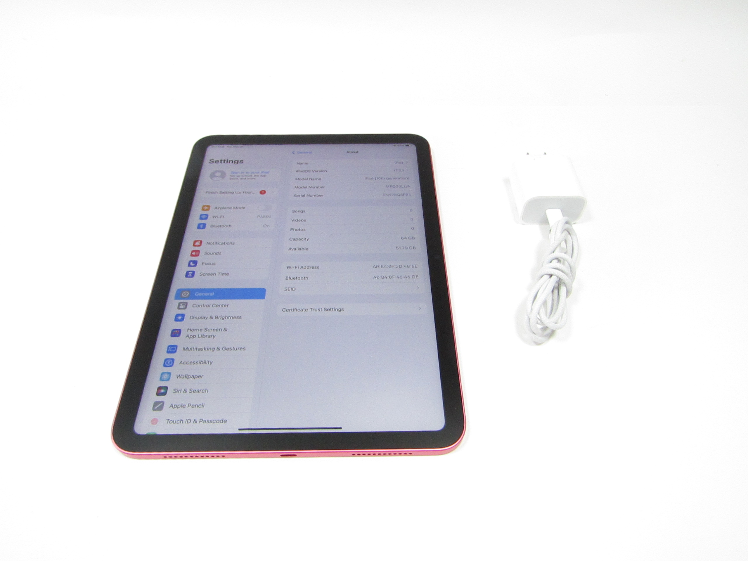 Apple iPad 10th Generation MPQ33LL/A 64GB Pink 10.9