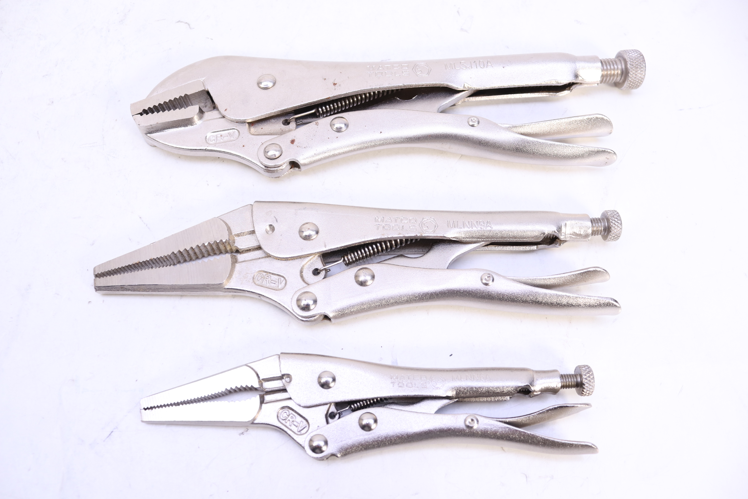Matco MLNN6A 3 Piece Needle Nose/Straight Jaw Locking Pliers Set