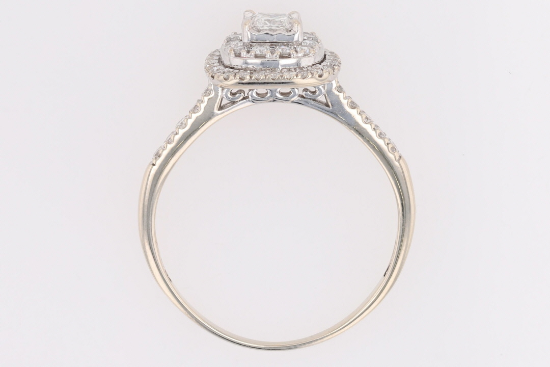.68ctw Princess Cut Diamond Double Halo Engagement Ring 14k White Gold ...
