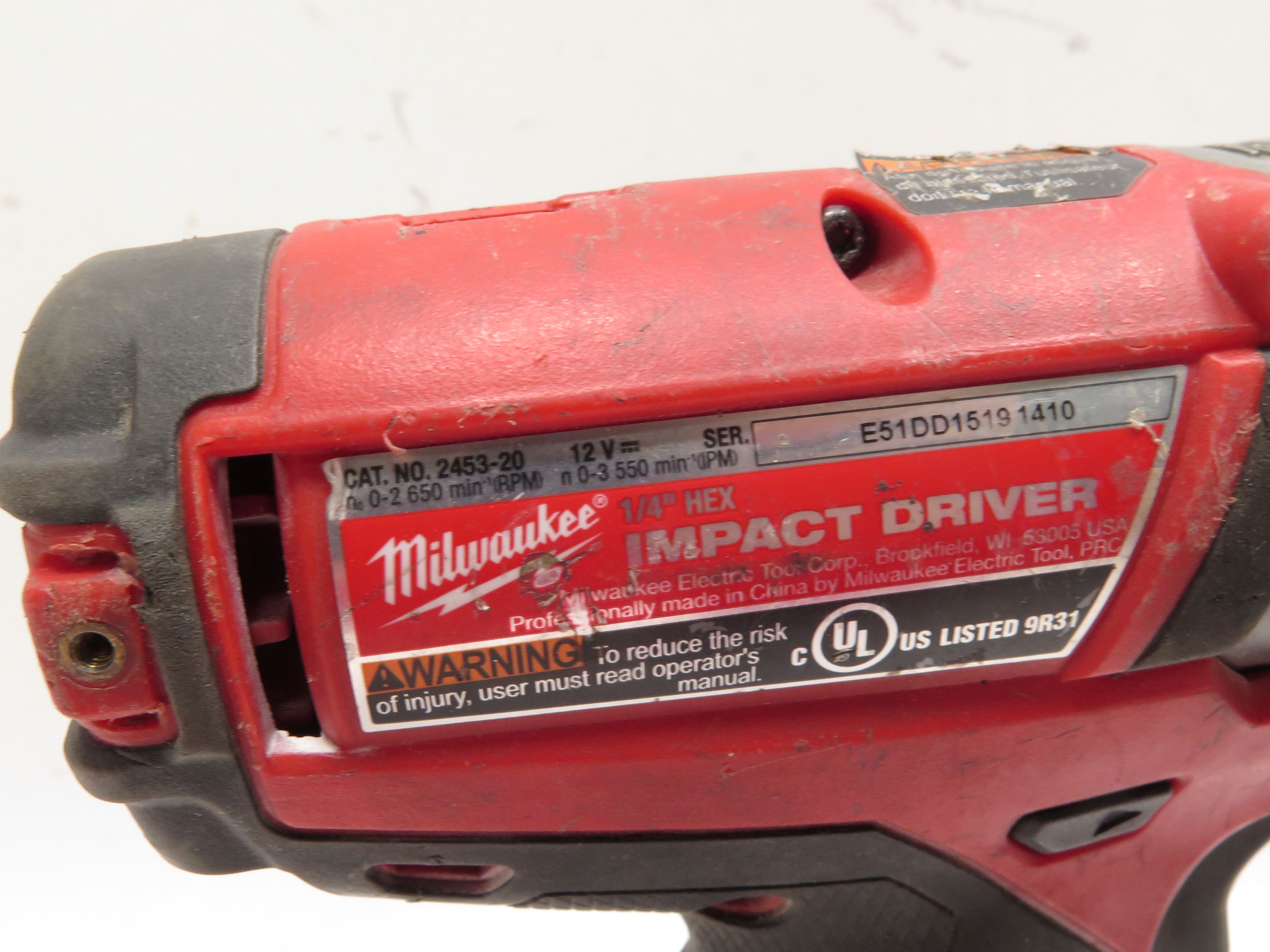 Milwaukee 245320 / 240420 12V 1/4" Hex Impact Driver / 1/2" Hammer